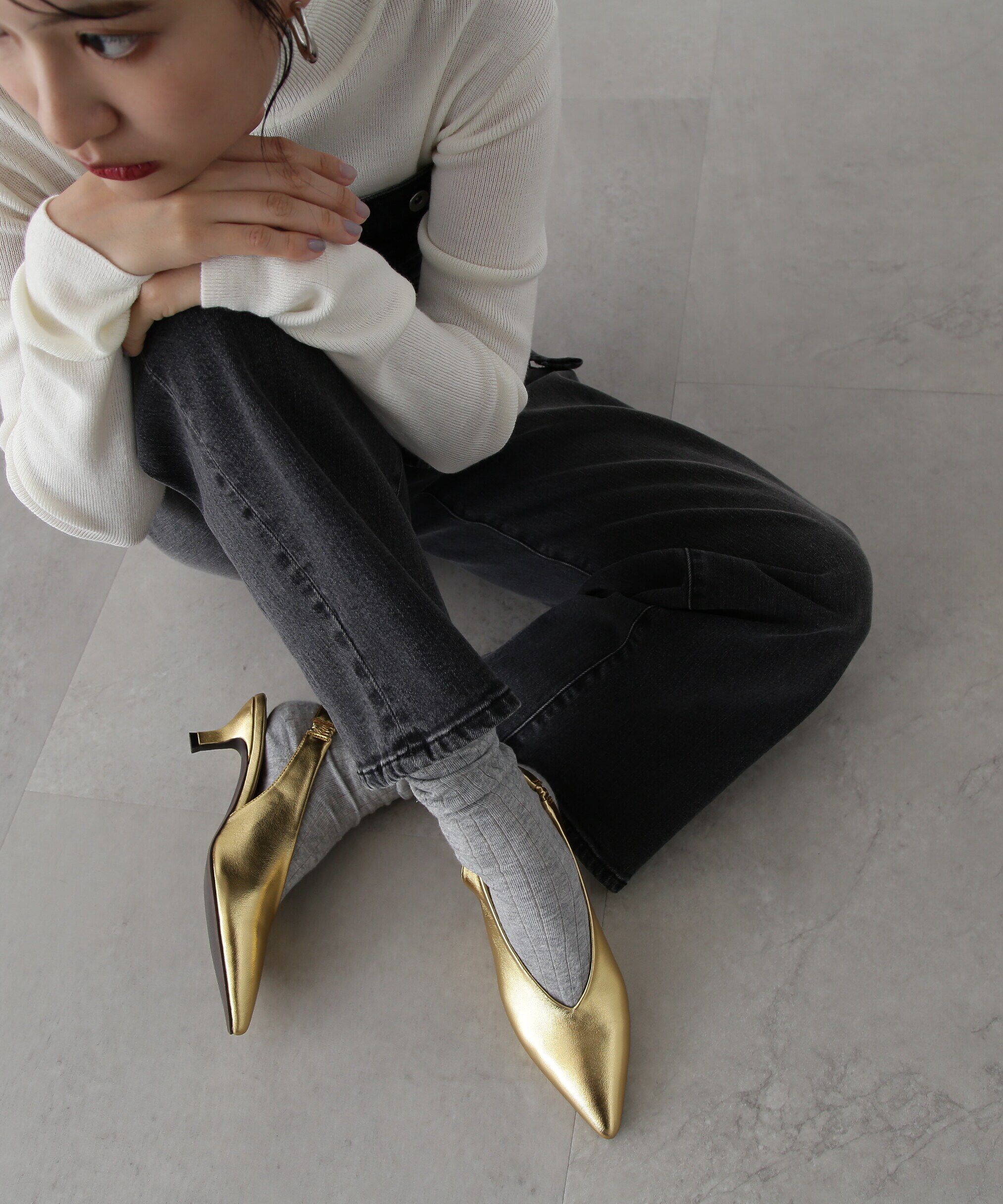  「ポインテッドバックストラップパンプス」|その他|