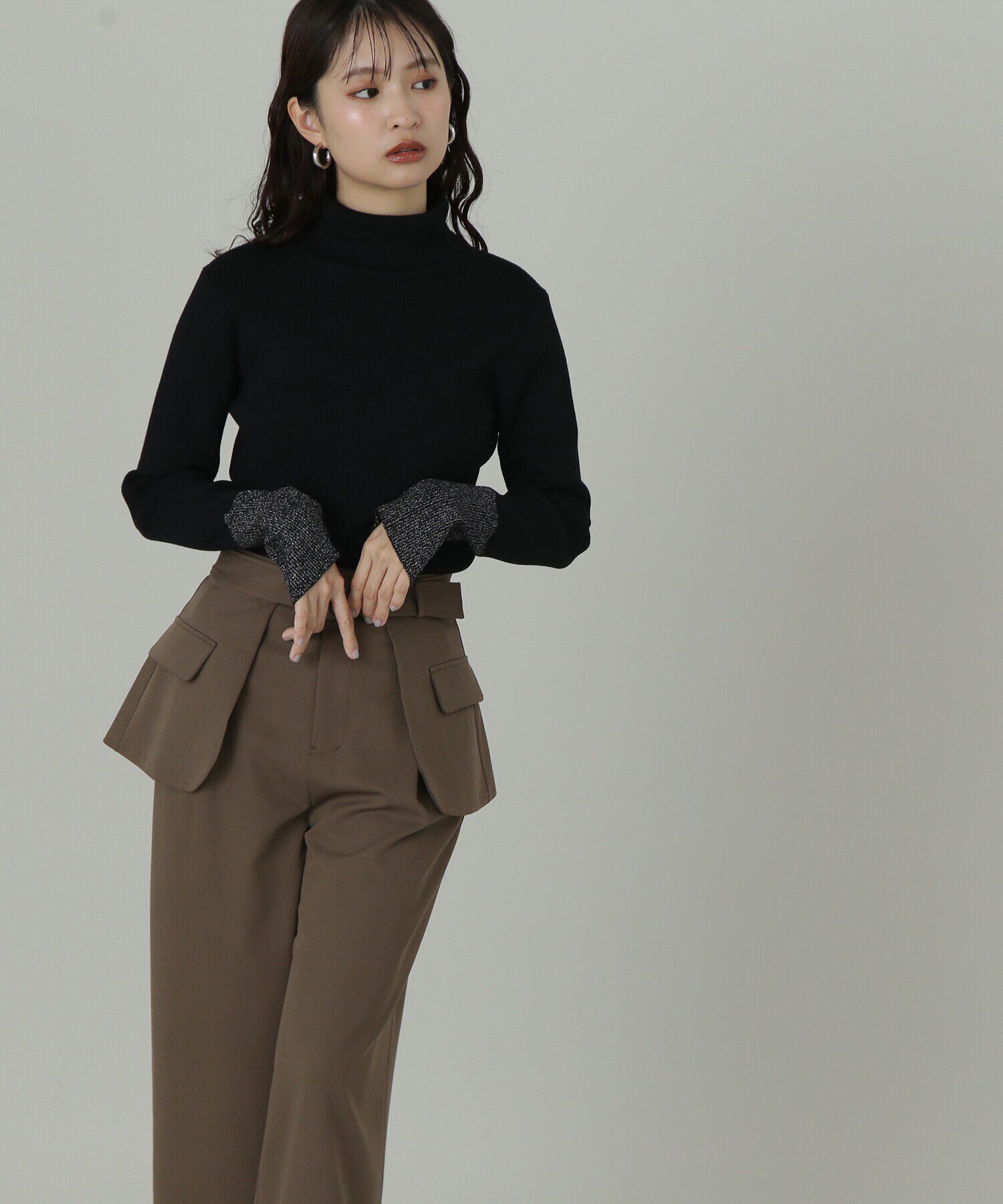  「タートルネックスリットリブニット」|ニット・セーター|