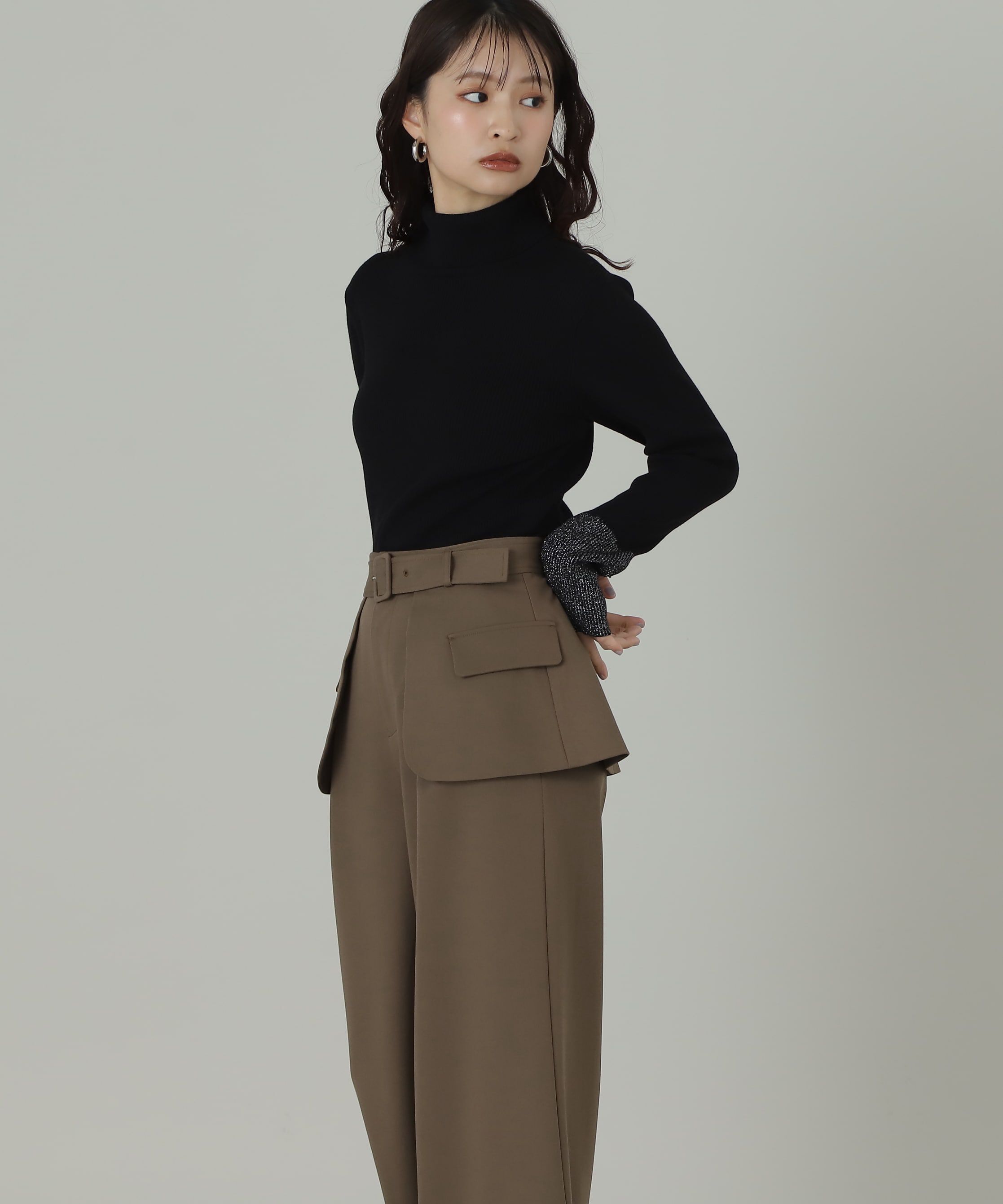  「タートルネックスリットリブニット」|ニット・セーター|