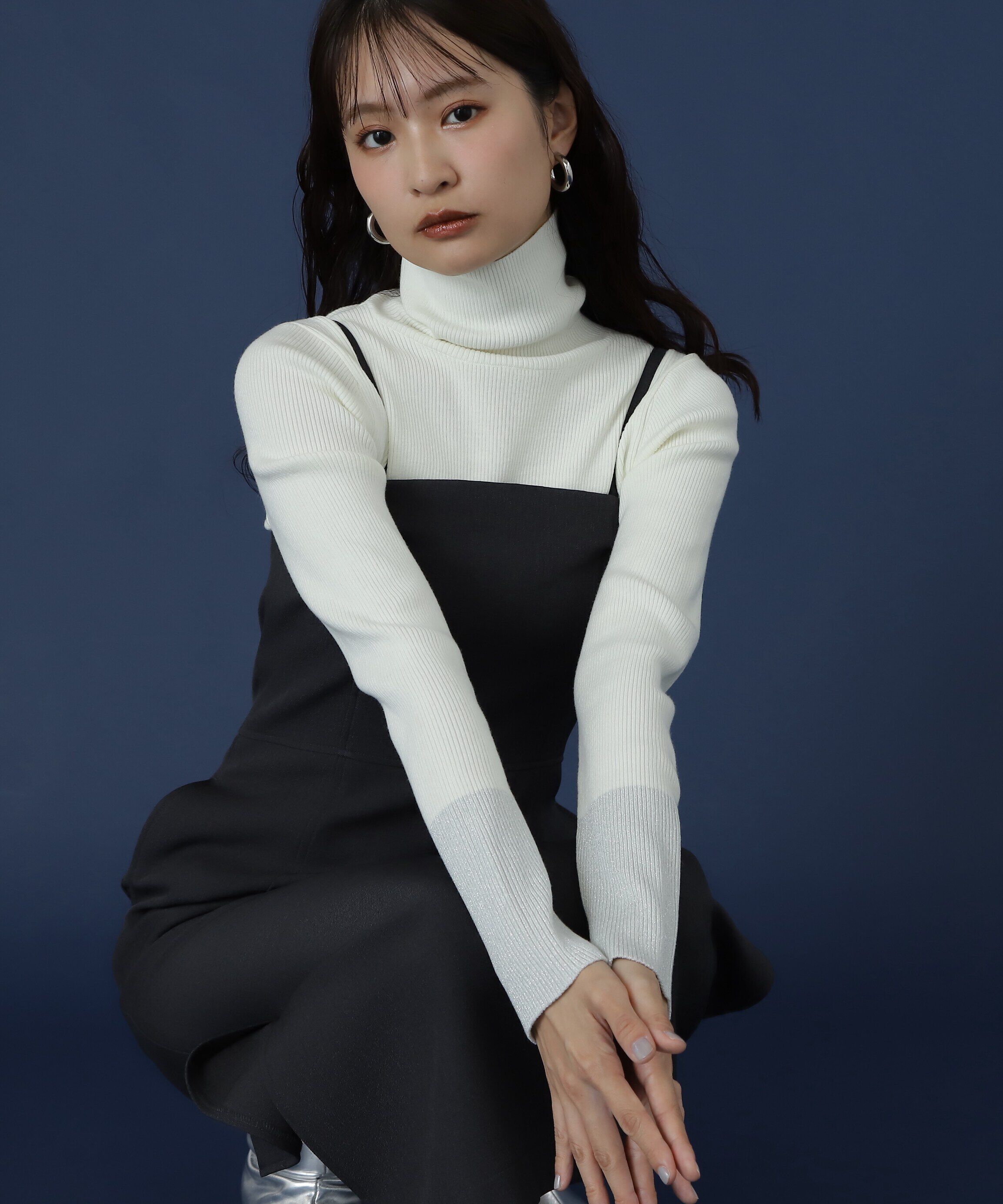  「タートルネックスリットリブニット」|ニット・セーター|