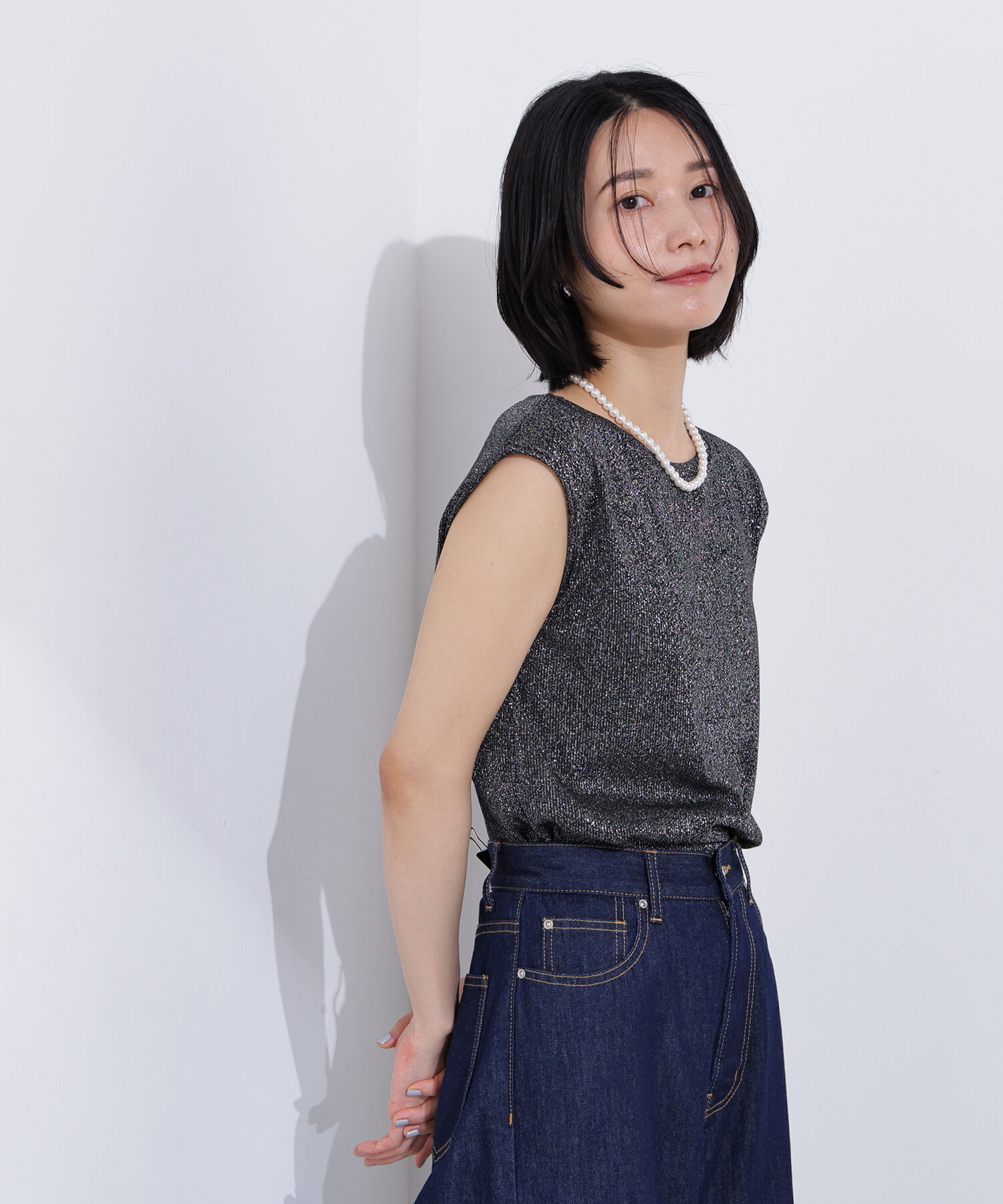  「フレンチスリーブラメカットソー」|Tシャツ・カットソー|