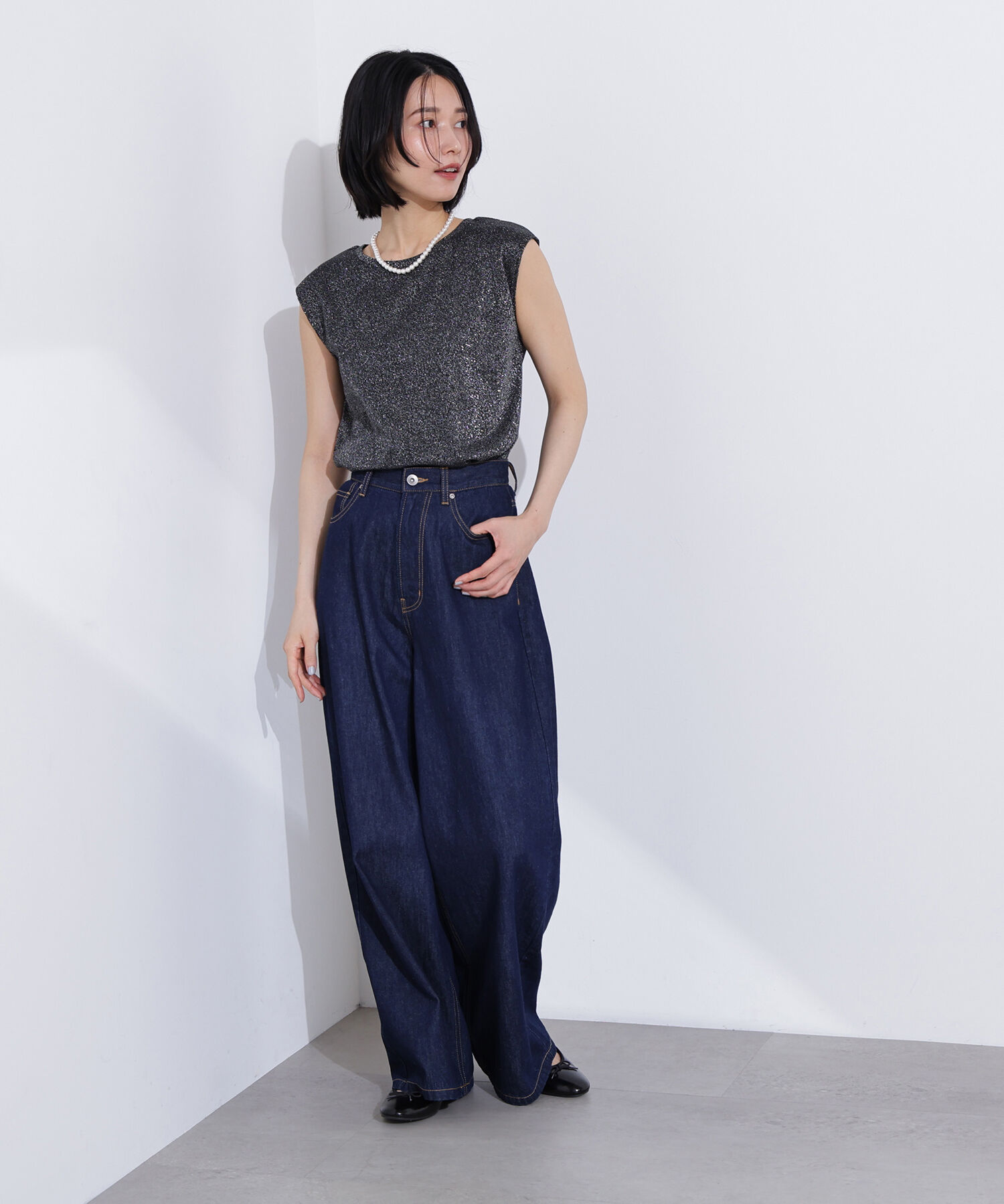  「フレンチスリーブラメカットソー」|Tシャツ・カットソー|