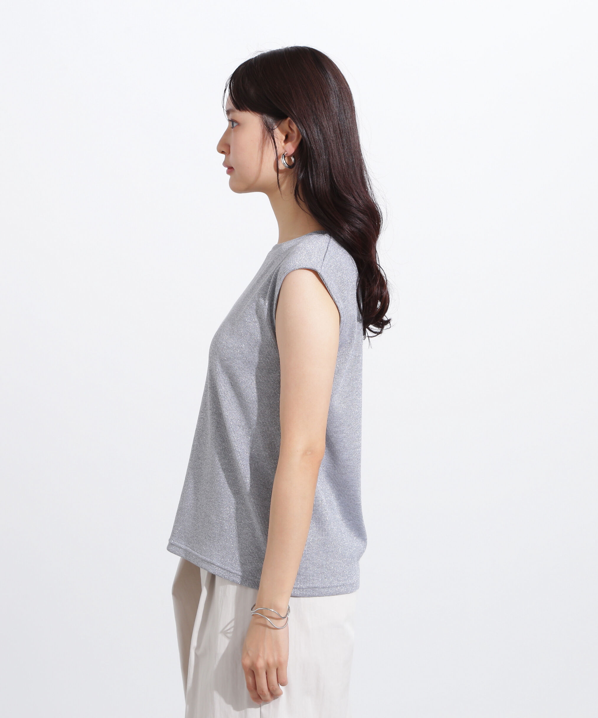  「フレンチスリーブラメカットソー」|Tシャツ・カットソー|