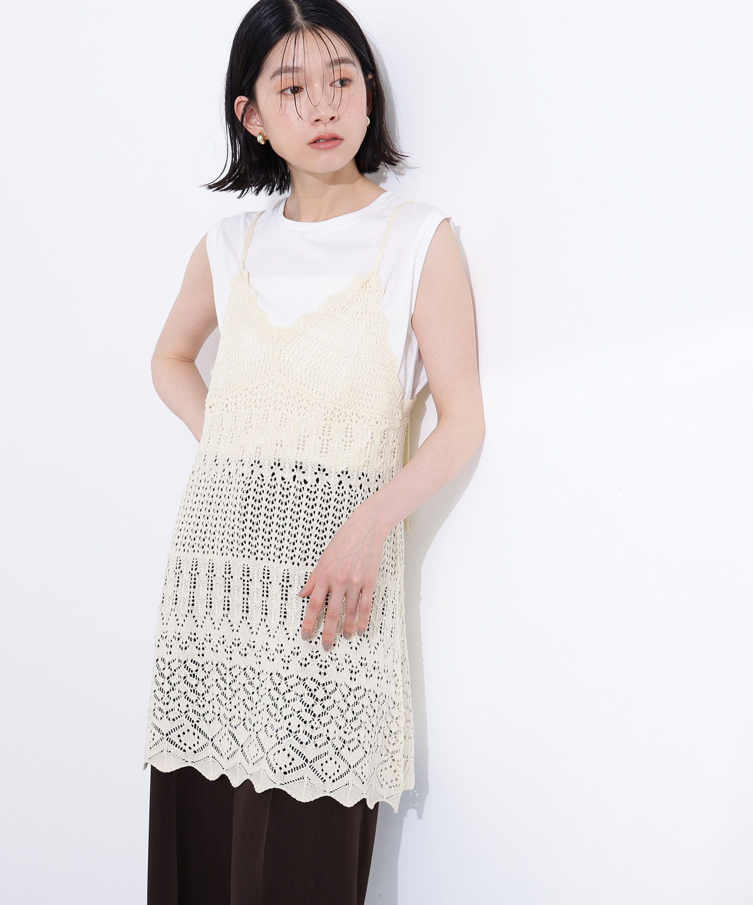  「カギアミ風ニットビスチェ」|ニット・セーター|