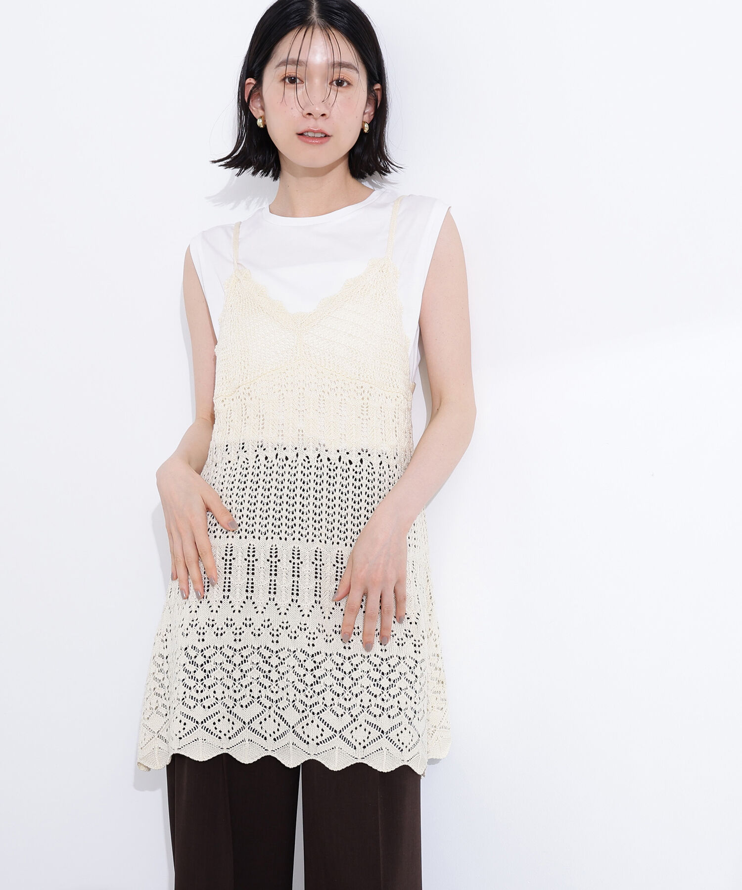  「カギアミ風ニットビスチェ」|ニット・セーター|