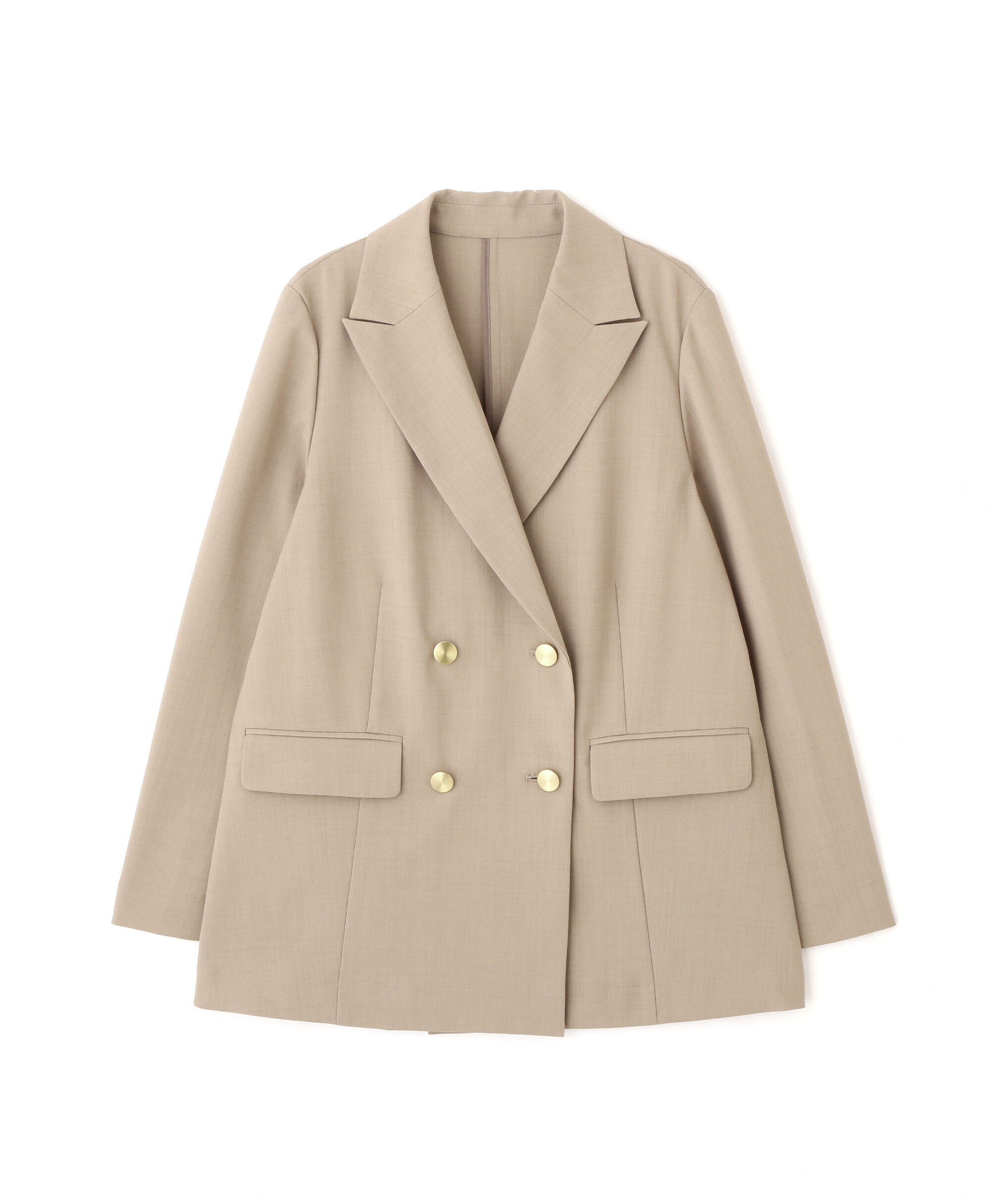  「リネンライクダブルブレストボクシージャケット」|ブルゾン・スタジャン|