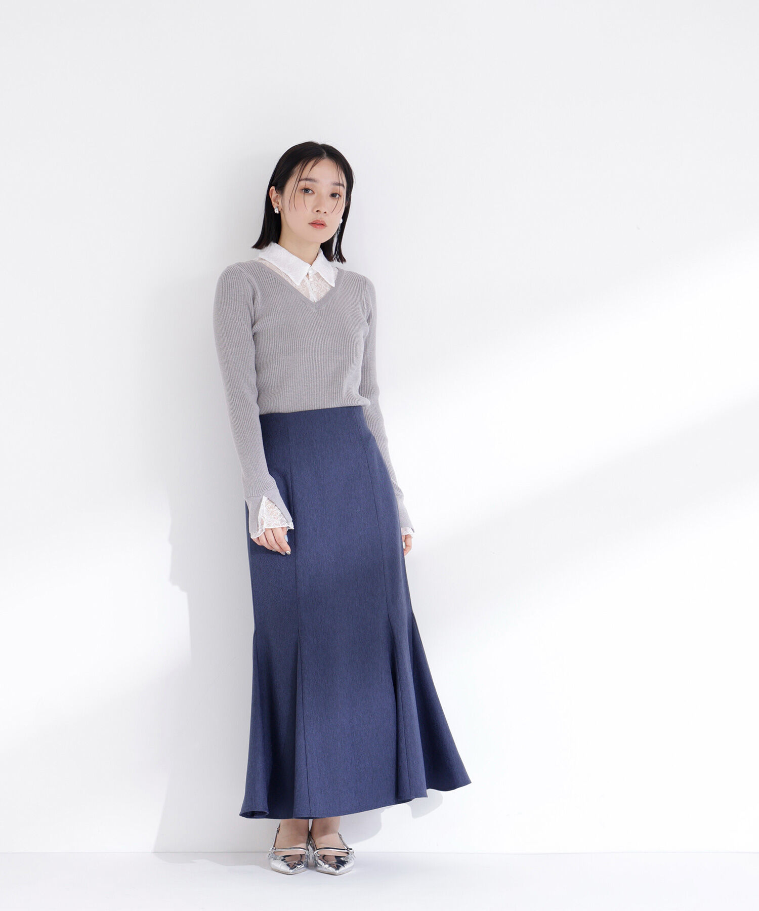  「レースカラードッキングニット」|ニット・セーター|