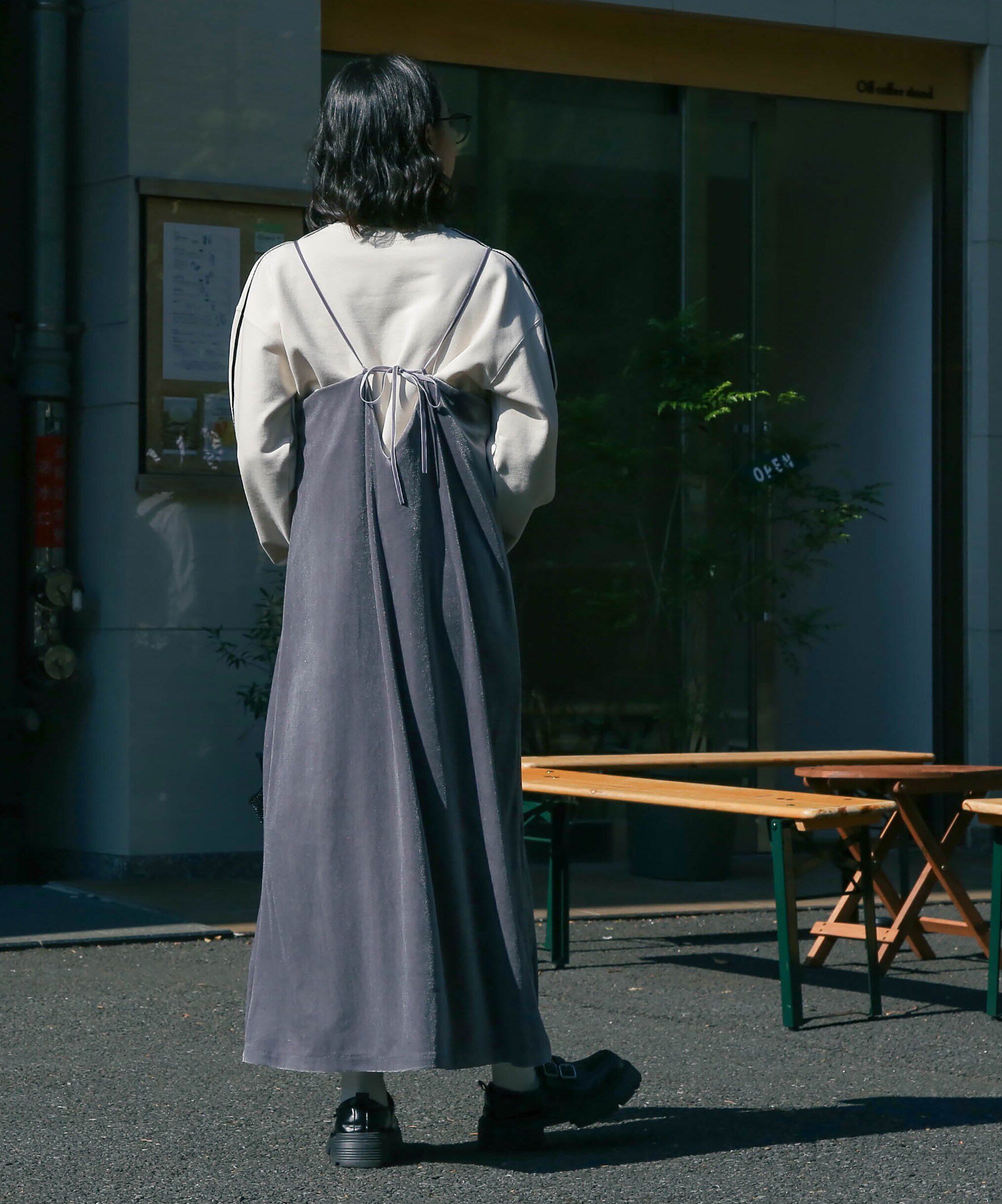  「ナローベロアVネックキャミワンピース」|ワンピース|