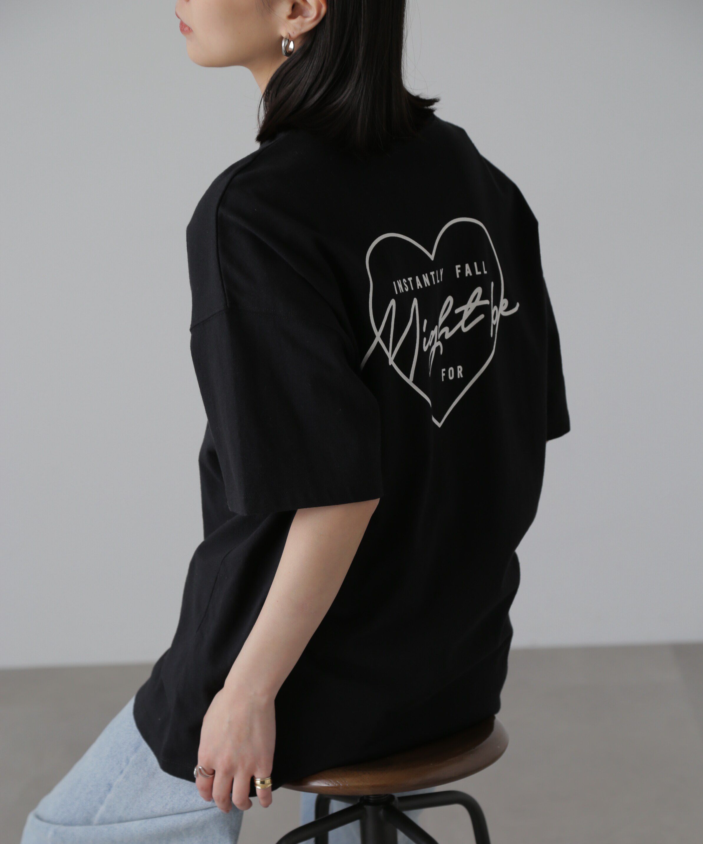  「バックハートプリントビッグTシャツ」|Tシャツ・カットソー|