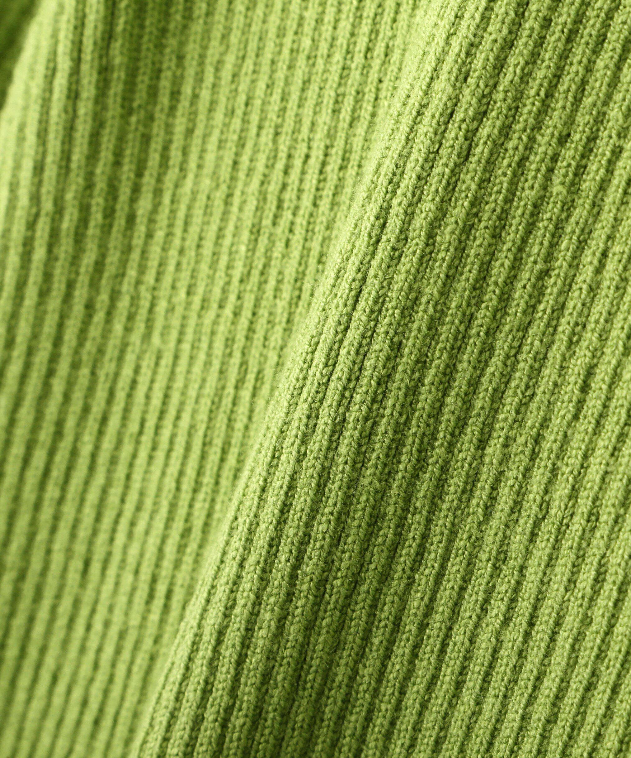  「ジップアップ半袖リブニット」|ニット・セーター|