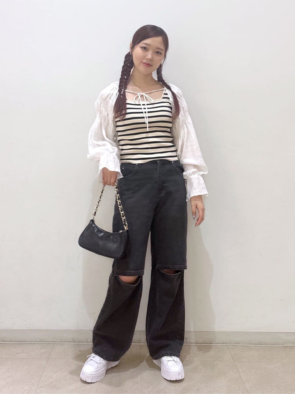  「[低身長サイズ/Sシリーズ]ニーオープンストレートデニムパンツ」|その他|