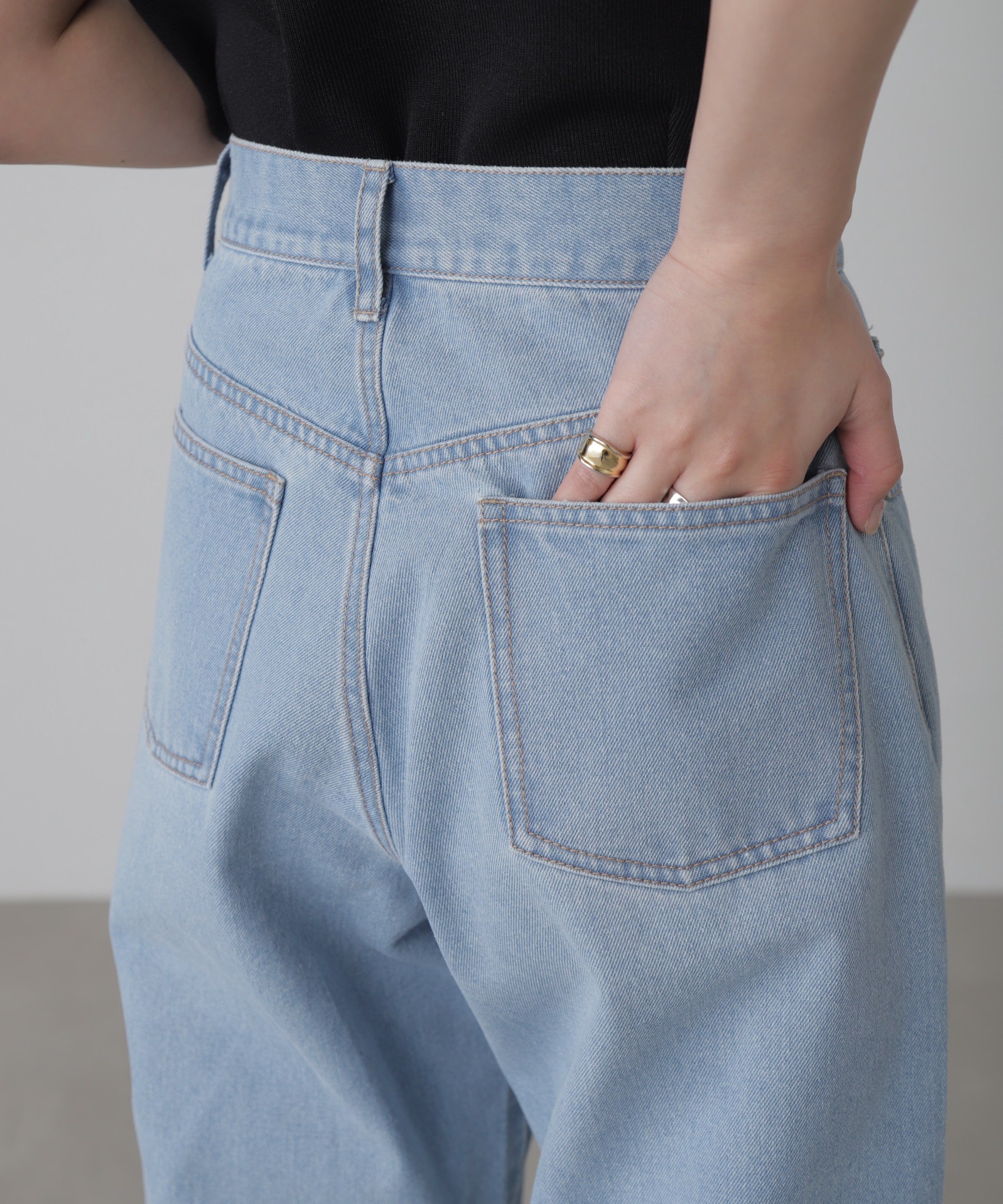  「[低身長サイズ/Sシリーズ]ニーオープンストレートデニムパンツ」|その他|