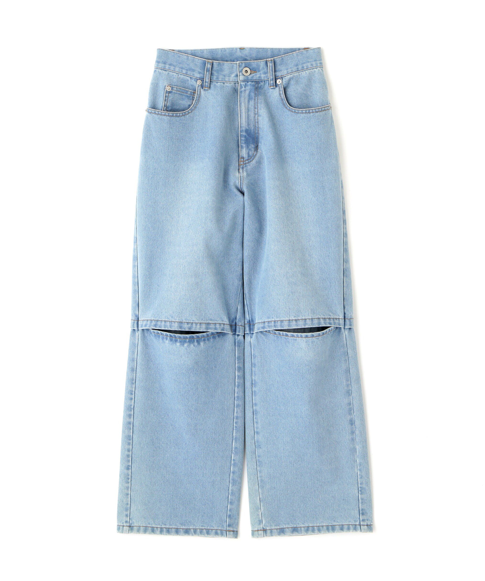  「[低身長サイズ/Sシリーズ]ニーオープンストレートデニムパンツ」|その他|