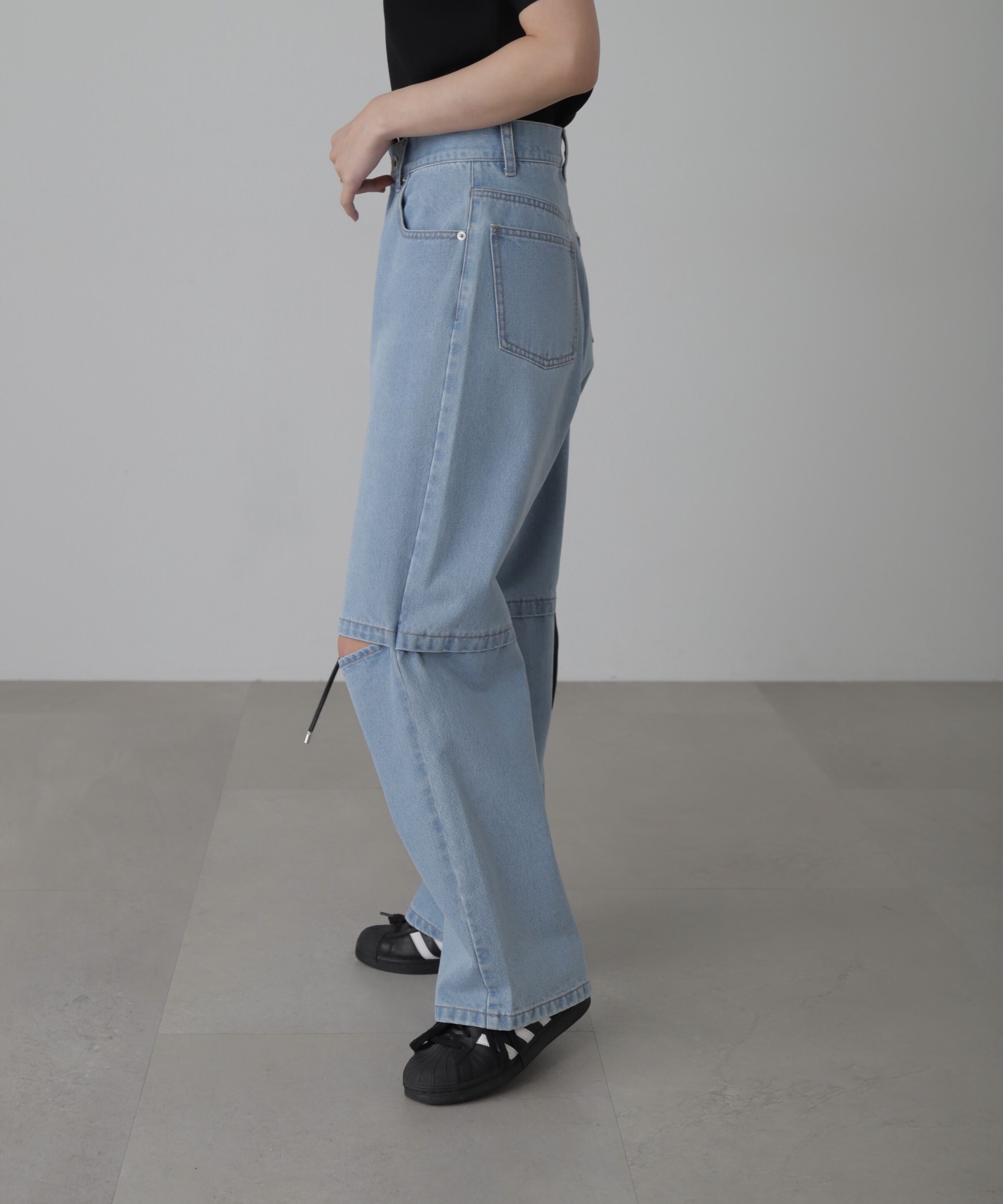  「[低身長サイズ/Sシリーズ]ニーオープンストレートデニムパンツ」|その他|