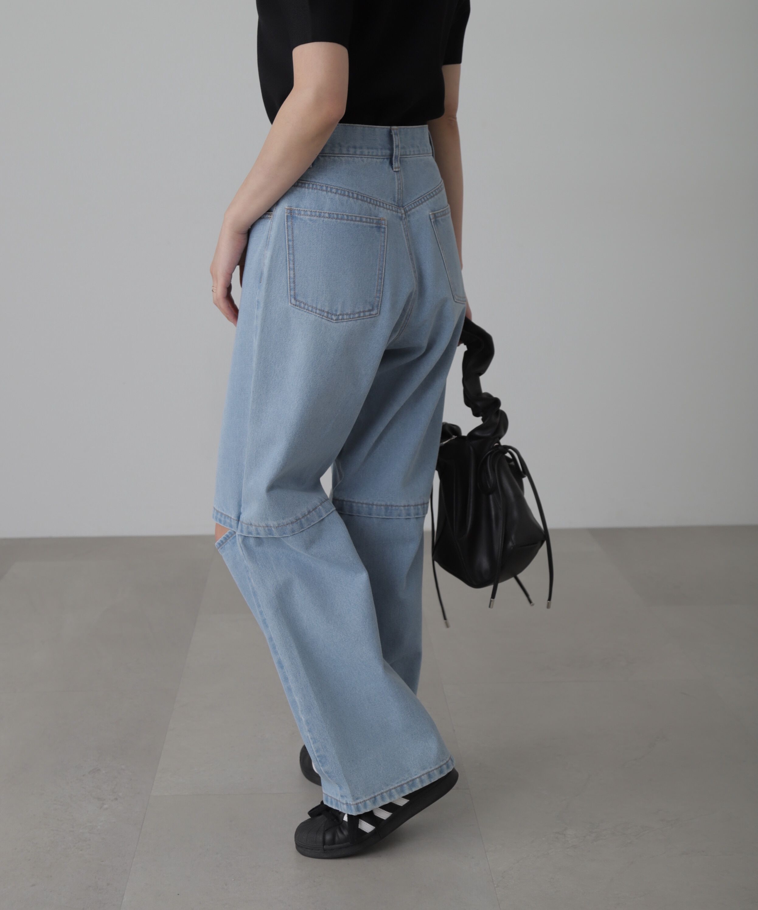 「[低身長サイズ/Sシリーズ]ニーオープンストレートデニムパンツ」|その他|