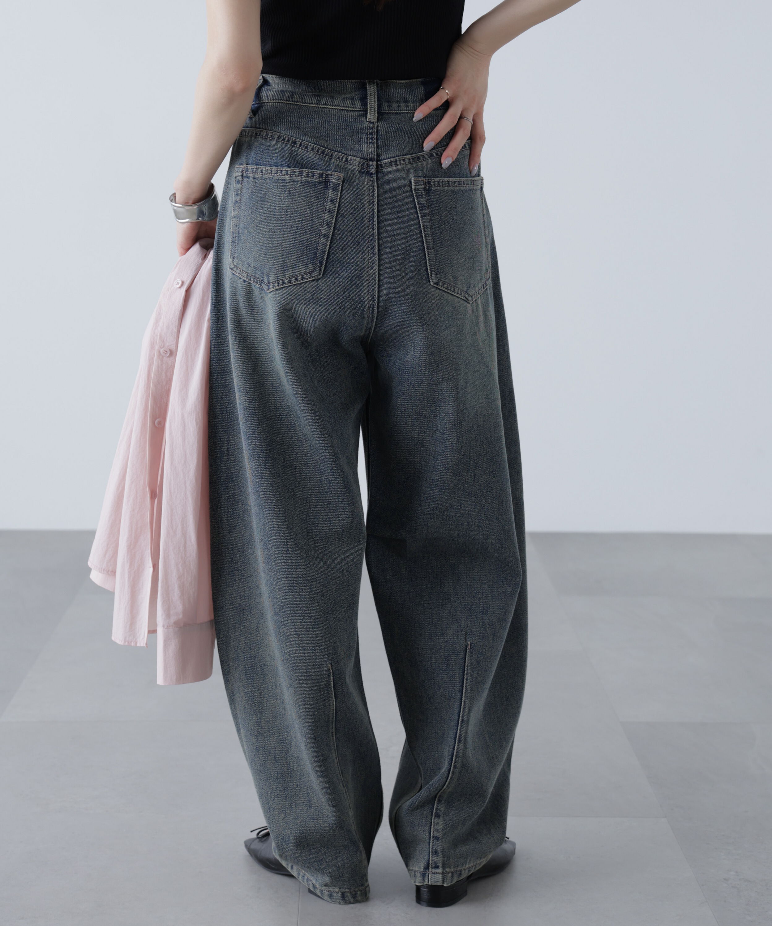  「ドロストバレルレッグデニムパンツ」|その他|