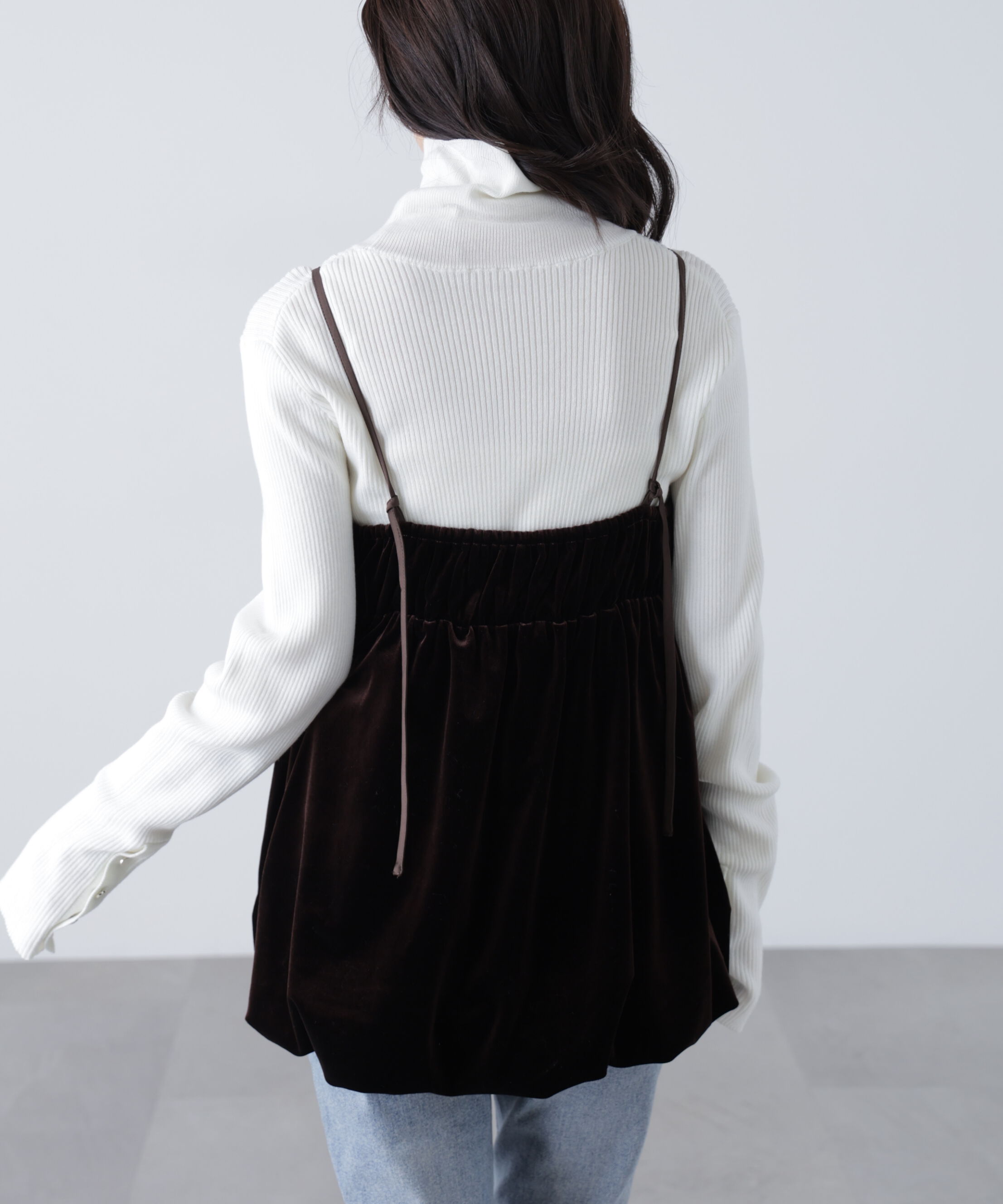  「ベロアバルーンチュニックブラウス」|シャツ・ブラウス|