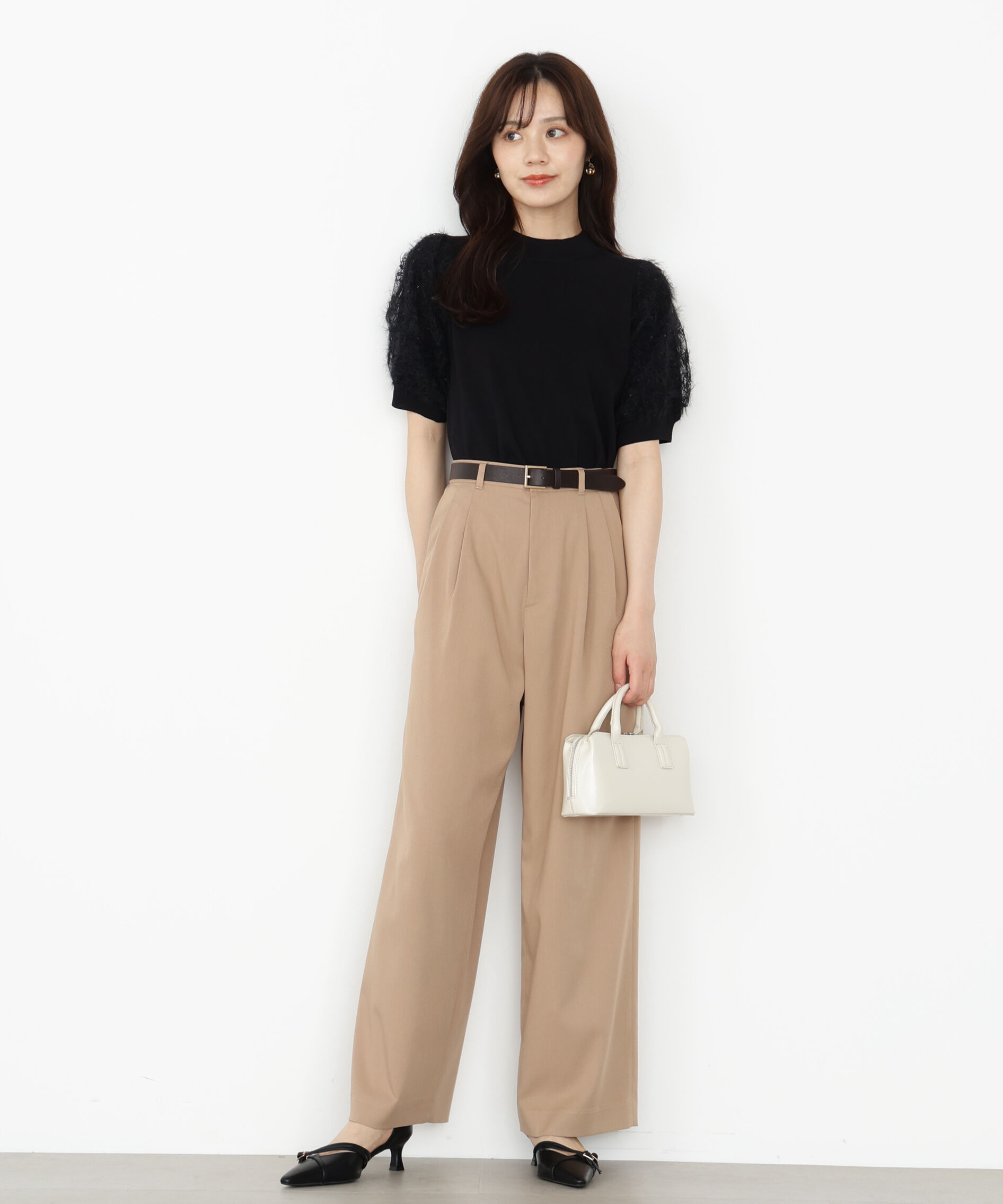 PROPORTION BODY DRESSING「レースドッキングスリーブニット 25AW」|ニット・セーター|