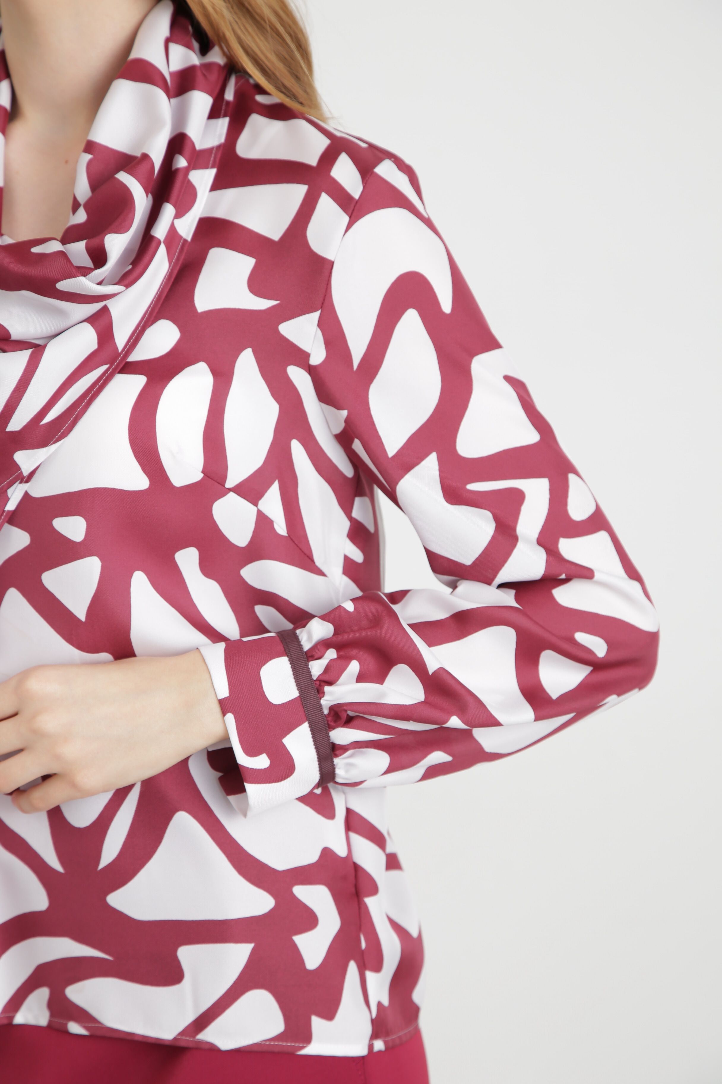  「◆モダンジオメトリックプリントブラウス」|シャツ・ブラウス|