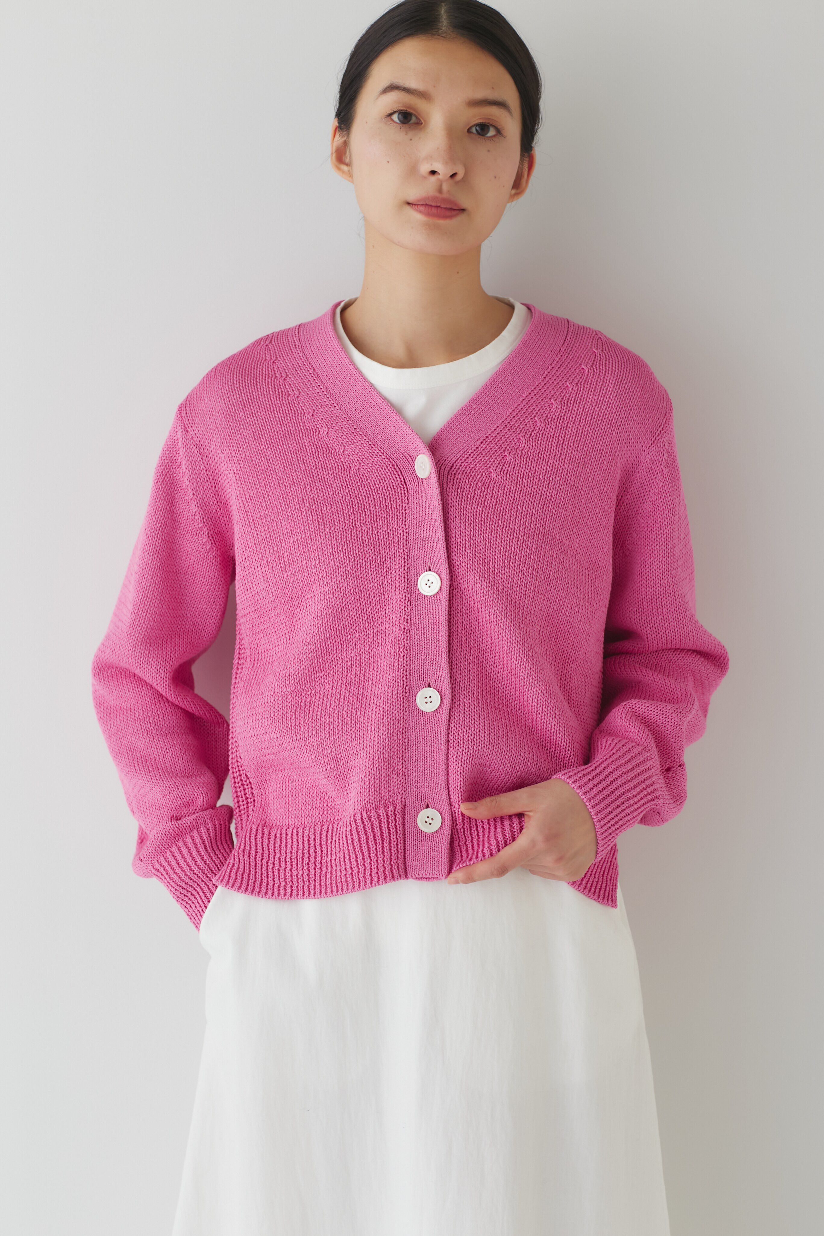  「◆ギマコットンカーディガン」|ニット・セーター|ピンク