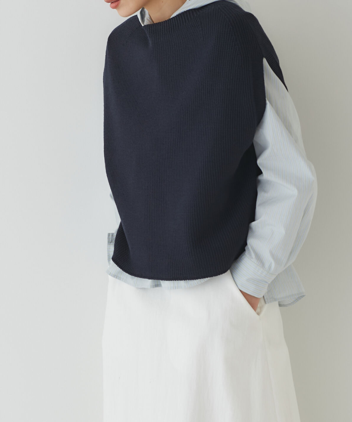  「◆ニットベスト」|ニット・セーター|ネイビー