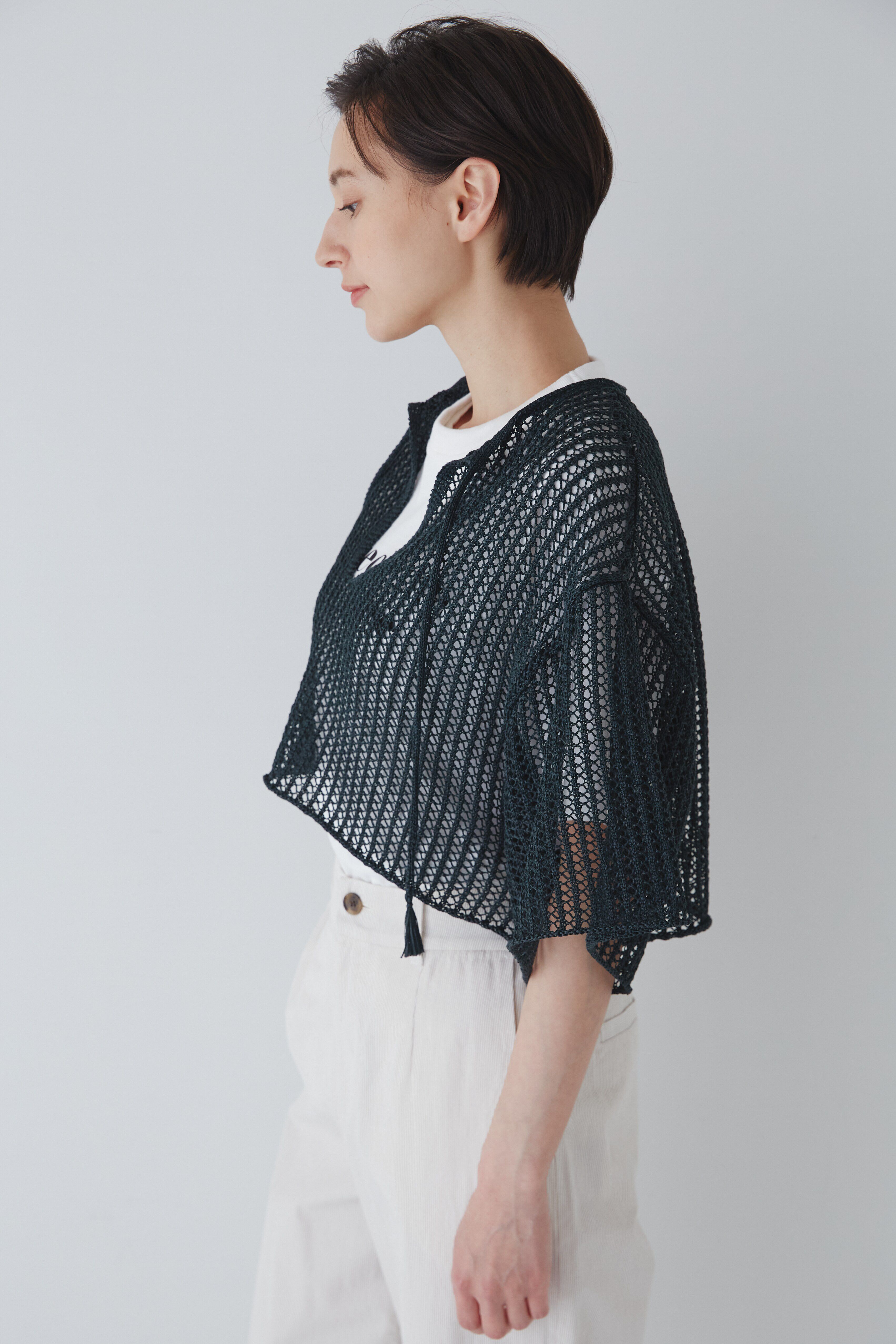  「◆アシンメトリースリーブポンチョ」|ニット・セーター|