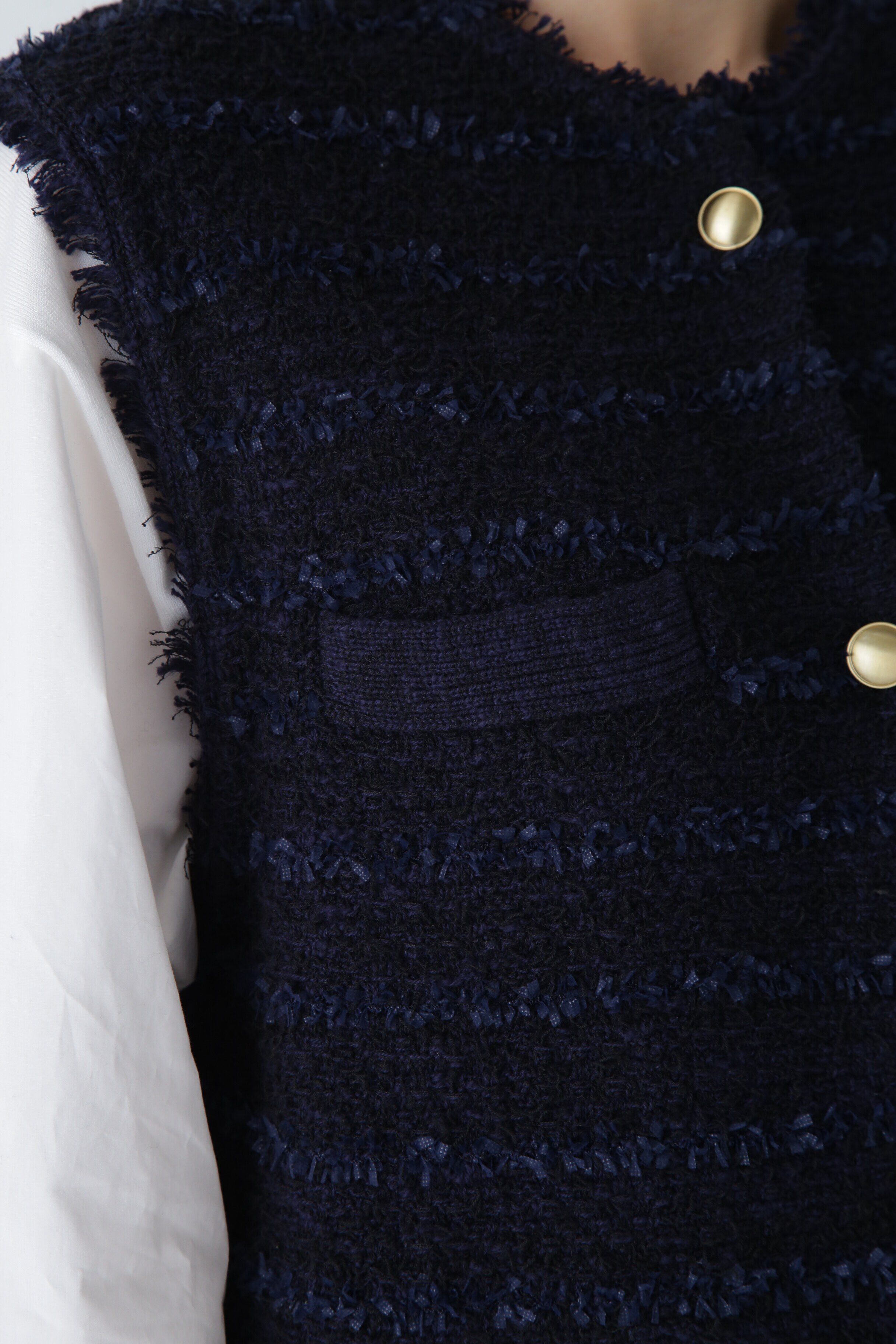  「◆ミックスツイードニットジレ」|ニット・セーター|