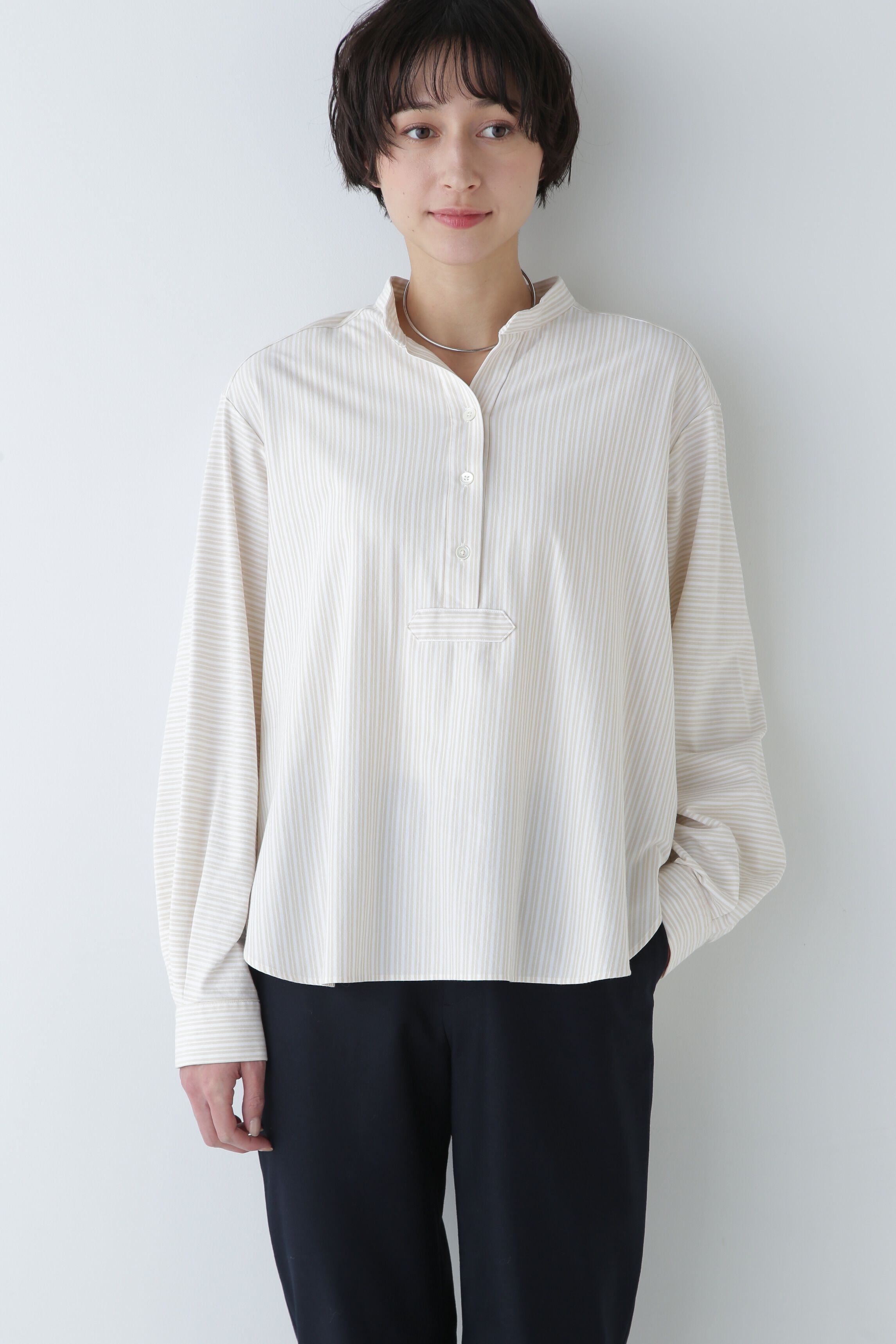  「◆鹿の子ジャージーストライププルオーバー」|Tシャツ・カットソー|ベージュスト 3