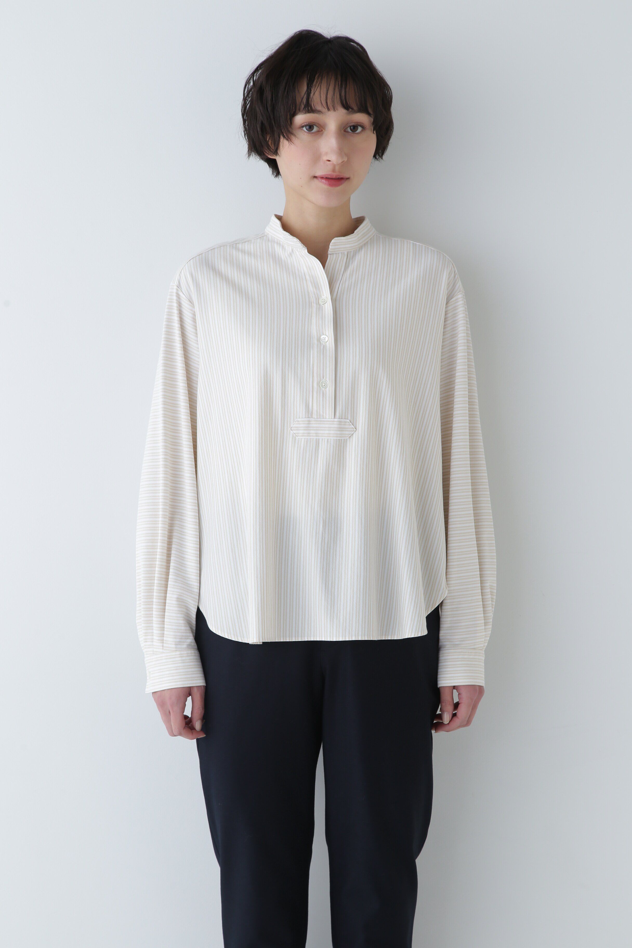  「◆鹿の子ジャージーストライププルオーバー」|Tシャツ・カットソー|