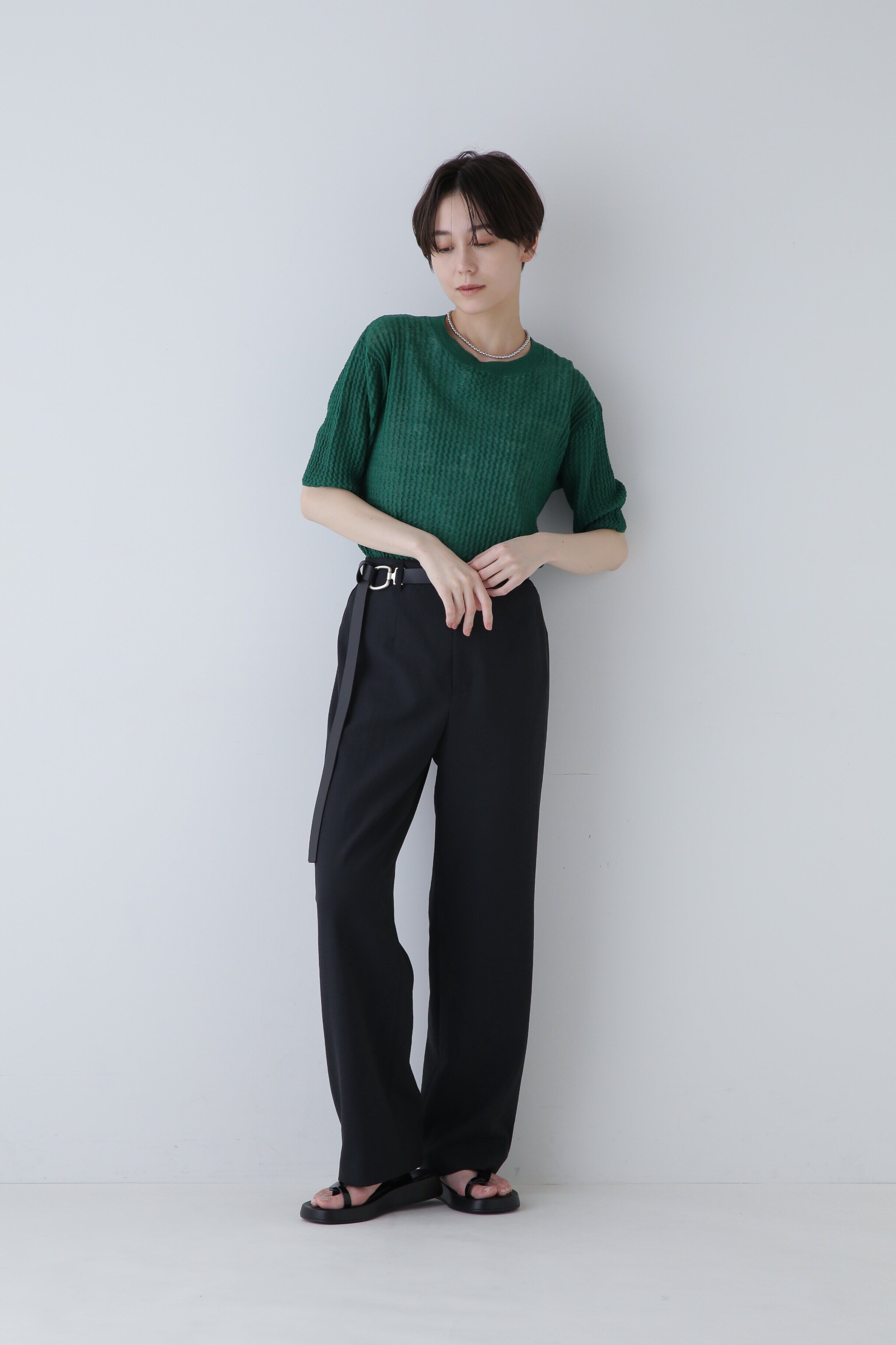  「◆ウエーブニットＴシャツ」|ニット・セーター|