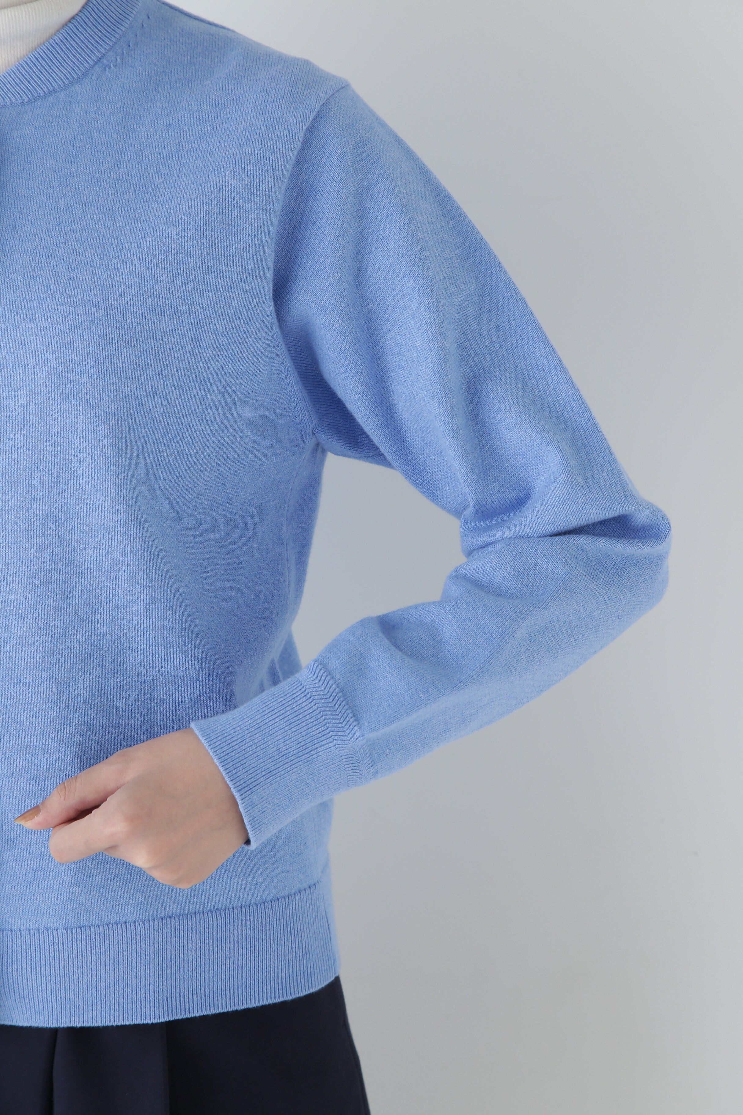  「◆【ウォッシャブル】コットンカシミヤ クルーネックカーディガン」|ニット・セーター|