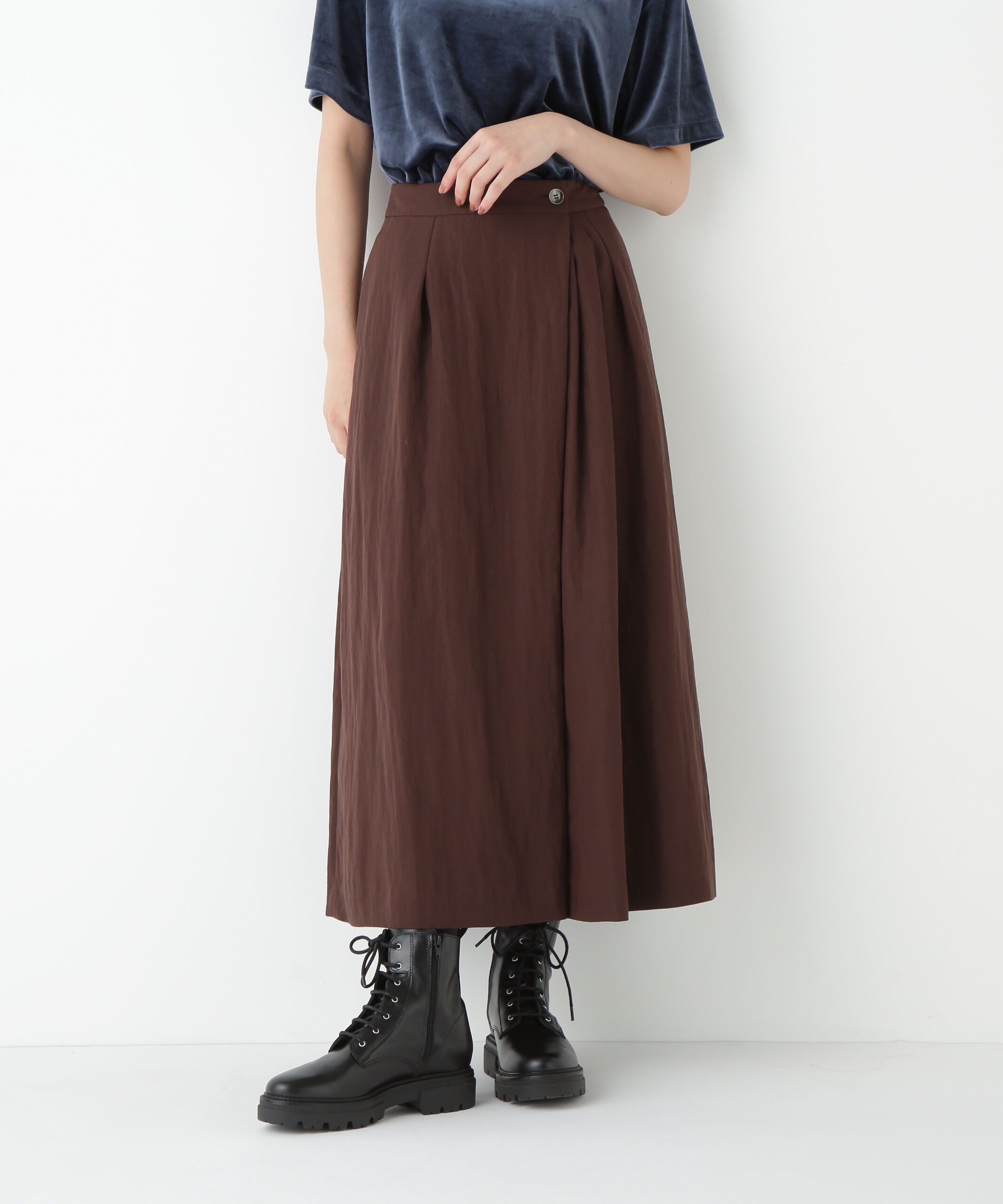  「◆ランダムタックスカート」|スカート|ブラウン