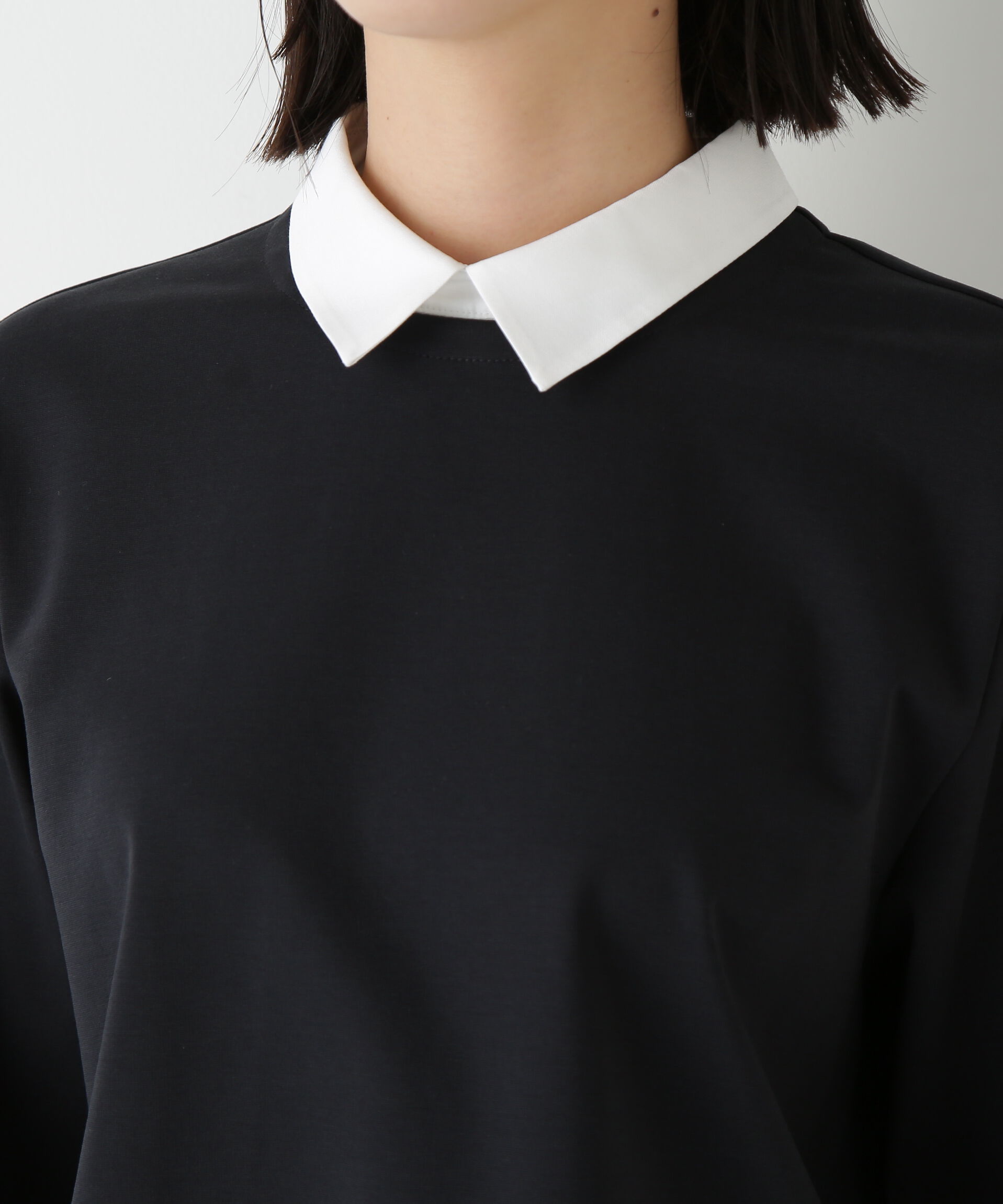  「◆ストレッチポンチシャツカラードッキングプルオーバー」|Tシャツ・カットソー|