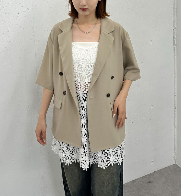 archives「ハーフスリーブ麻調テーラードジャケット」|テーラードジャケット|