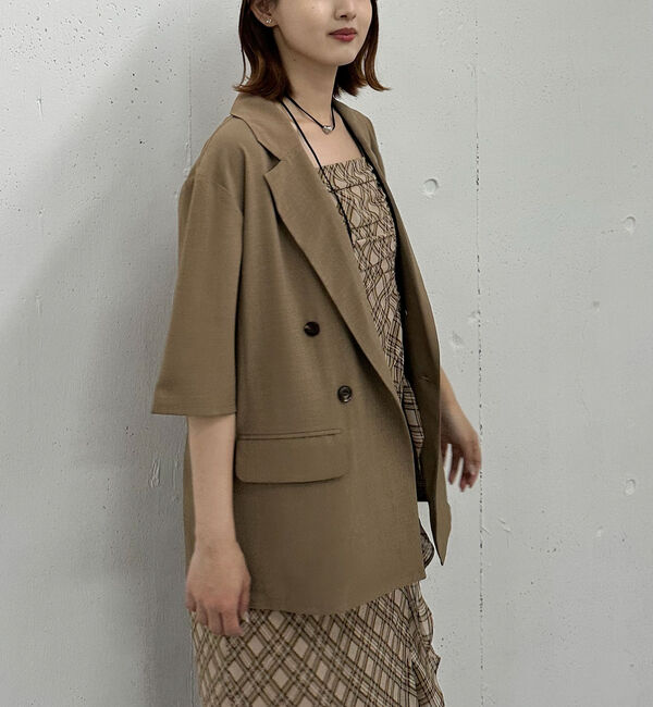 archives「ハーフスリーブ麻調テーラードジャケット」|テーラードジャケット|