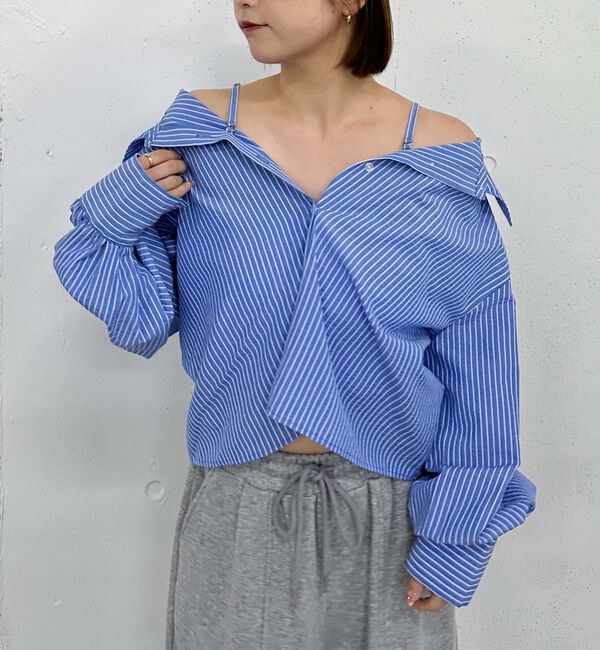 archives「２ｗａｙオフショルストライプシャツ」|シャツ・ブラウス|