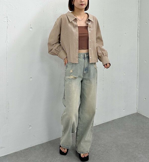 archives「２ｗａｙオフショルストライプシャツ」|シャツ・ブラウス|