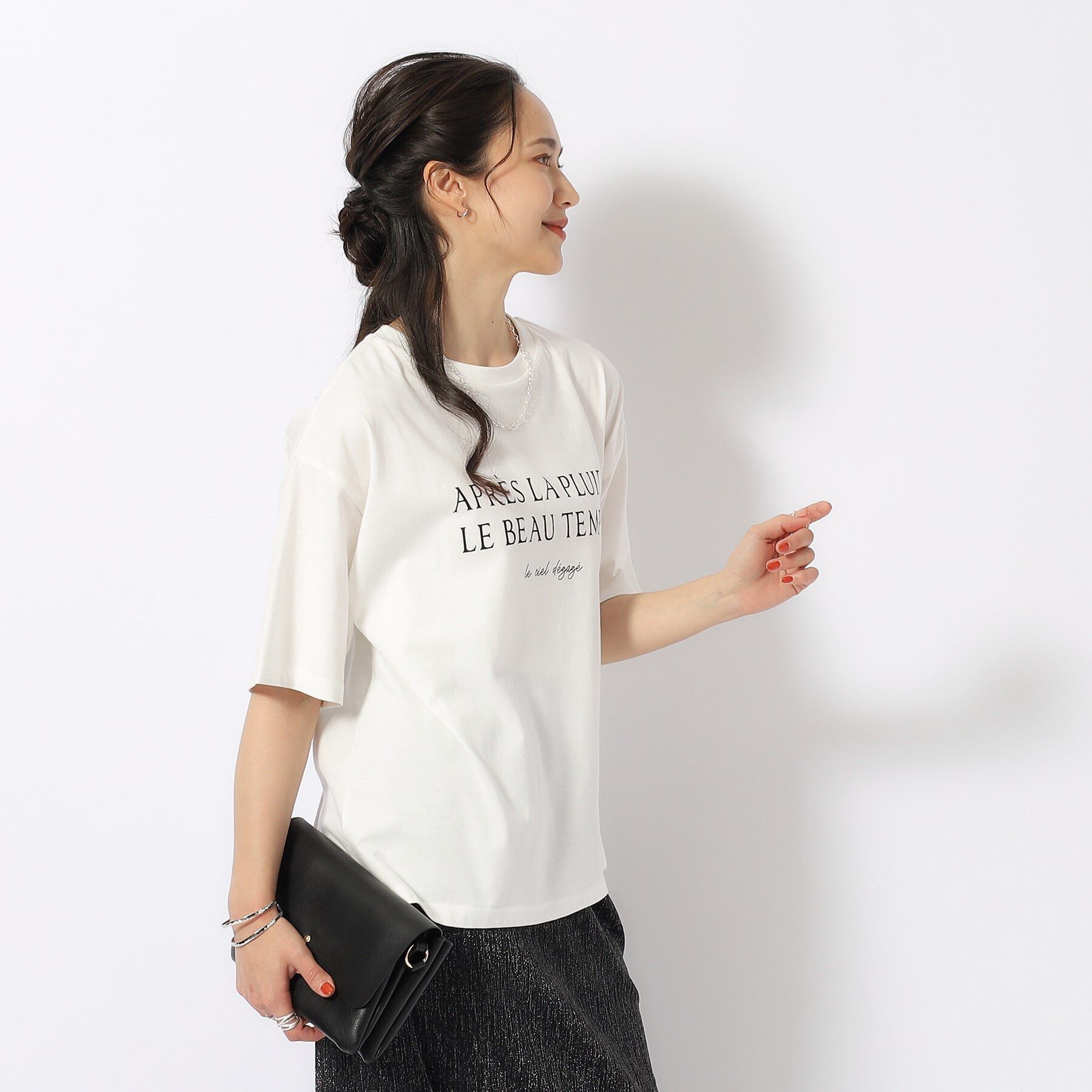 SHOO･LA･RUE「【洗える/プチプラ/綿100％】グラフィック半袖ゆるTシャツ」|Tシャツ・カットソー|