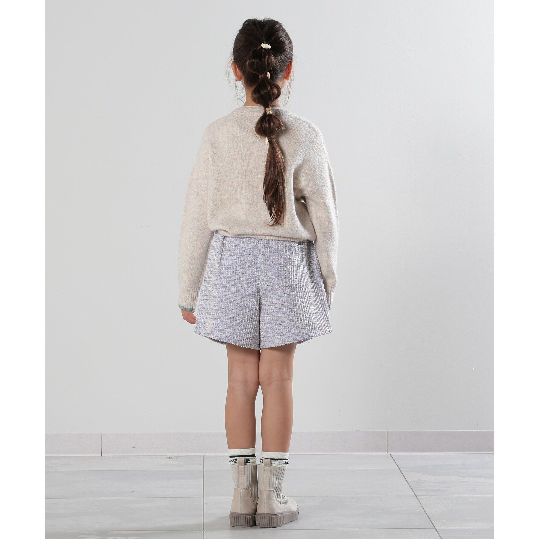SHOO･LA･RUE「【110-140cm】カットツィードショートパンツ」|キュロット|