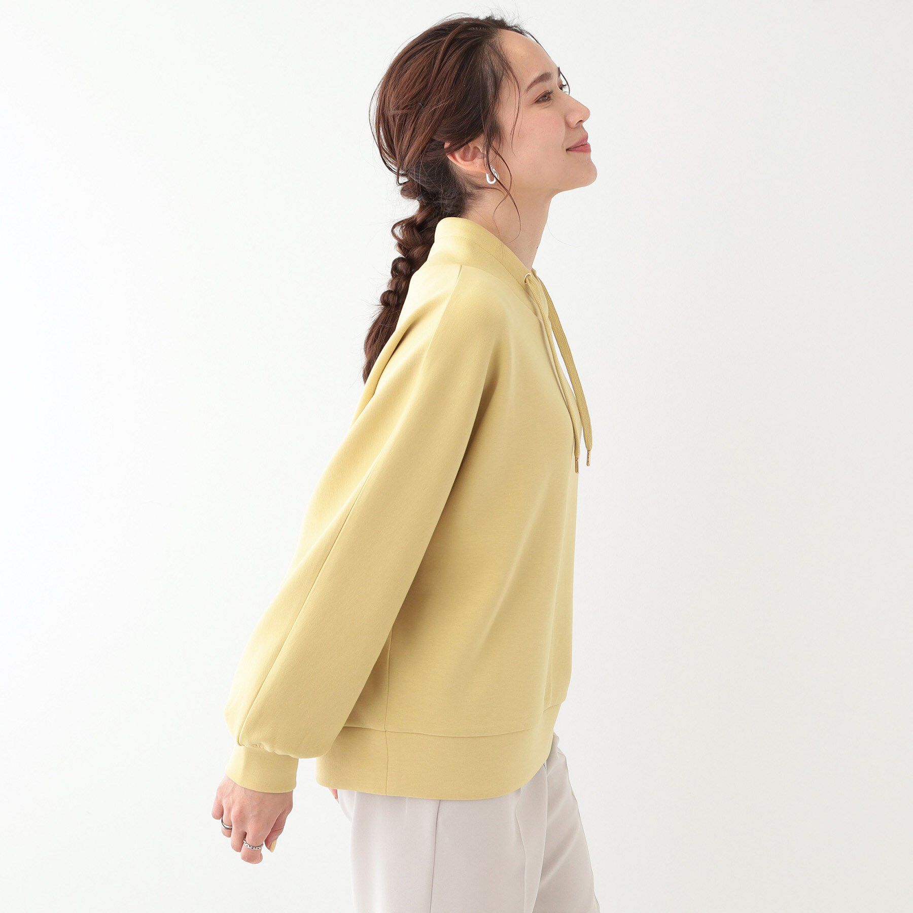 SHOO･LA･RUE「【S-LL】なめらかタッチ もちさら抜け襟トップス」|Tシャツ・カットソー|