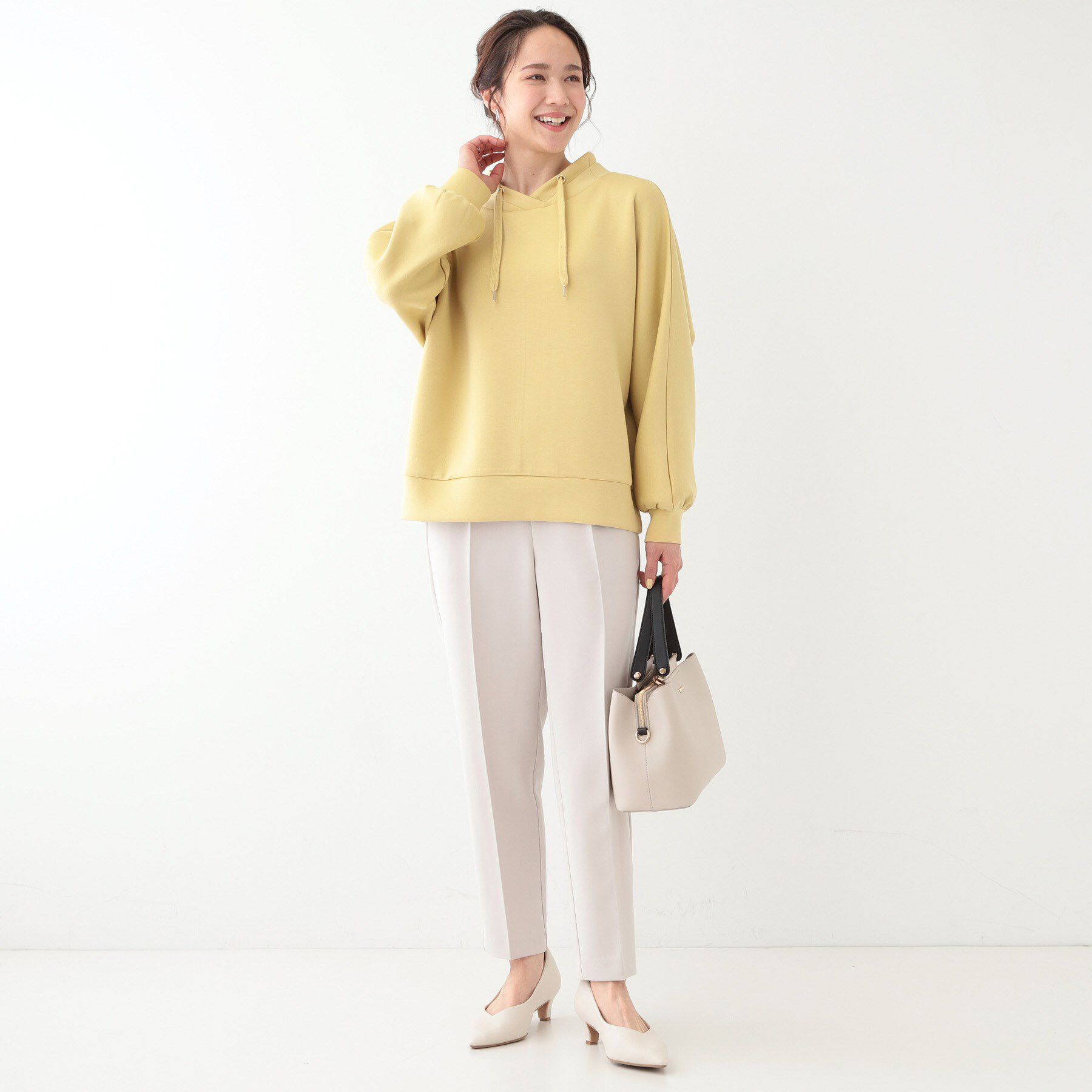 SHOO･LA･RUE「【S-LL】なめらかタッチ もちさら抜け襟トップス」|Tシャツ・カットソー|