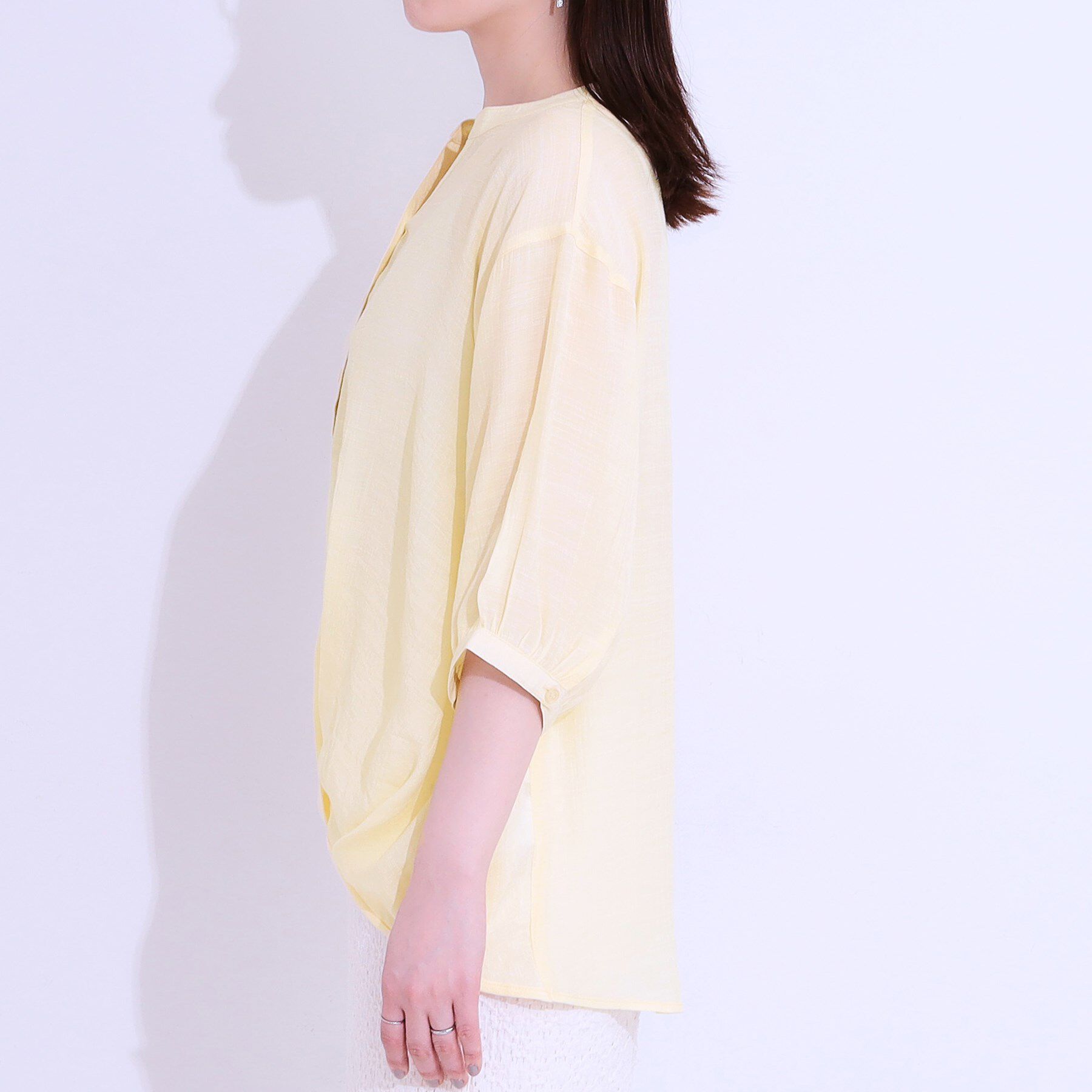 SHOO･LA･RUE「【S-LL】インせず腰回りすっきり フロントタックブラウス」|シャツ・ブラウス|