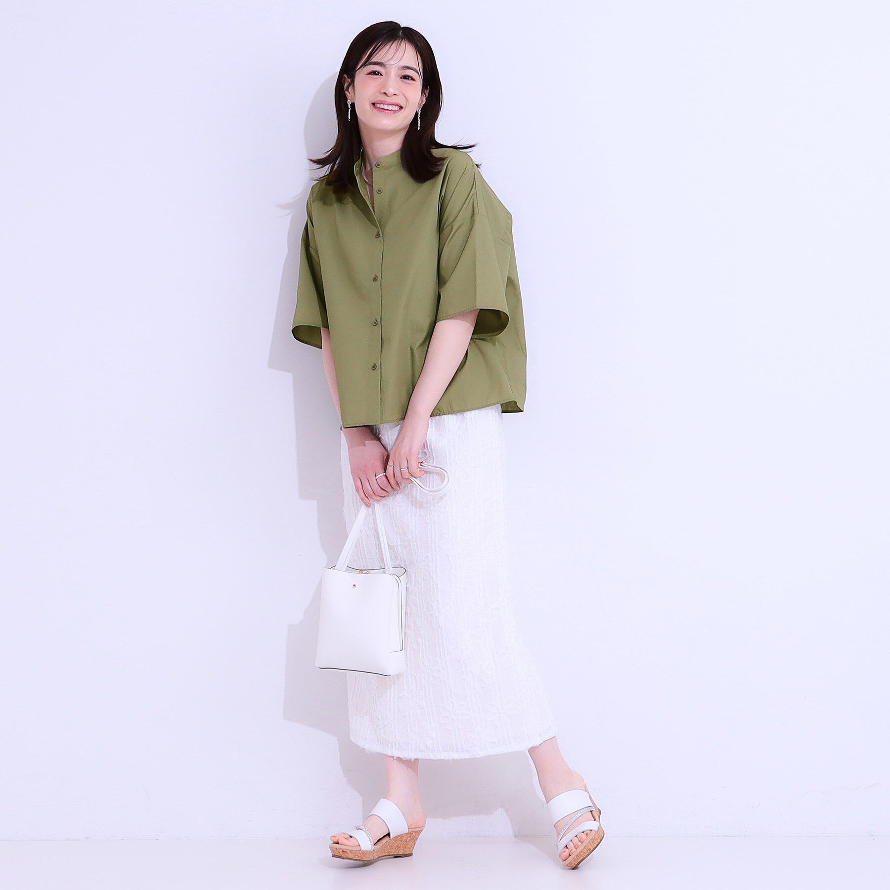 SHOO･LA･RUE「【洗える/5分袖】インせず着られるショートシャツ」|シャツ・ブラウス|