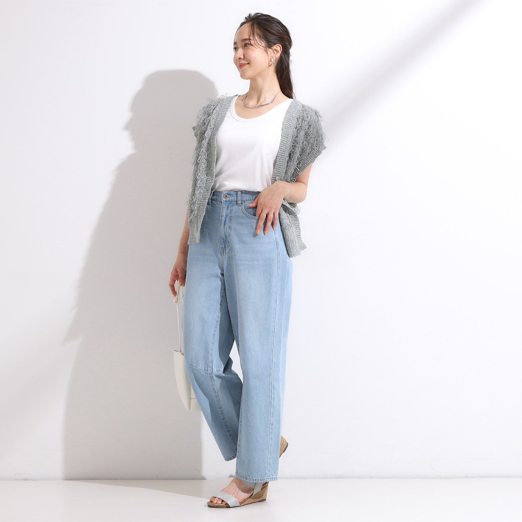 SHOO･LA･RUE「【洗える/S-LL】首元きれい テレコリブタンクトップ」|キャミソール|