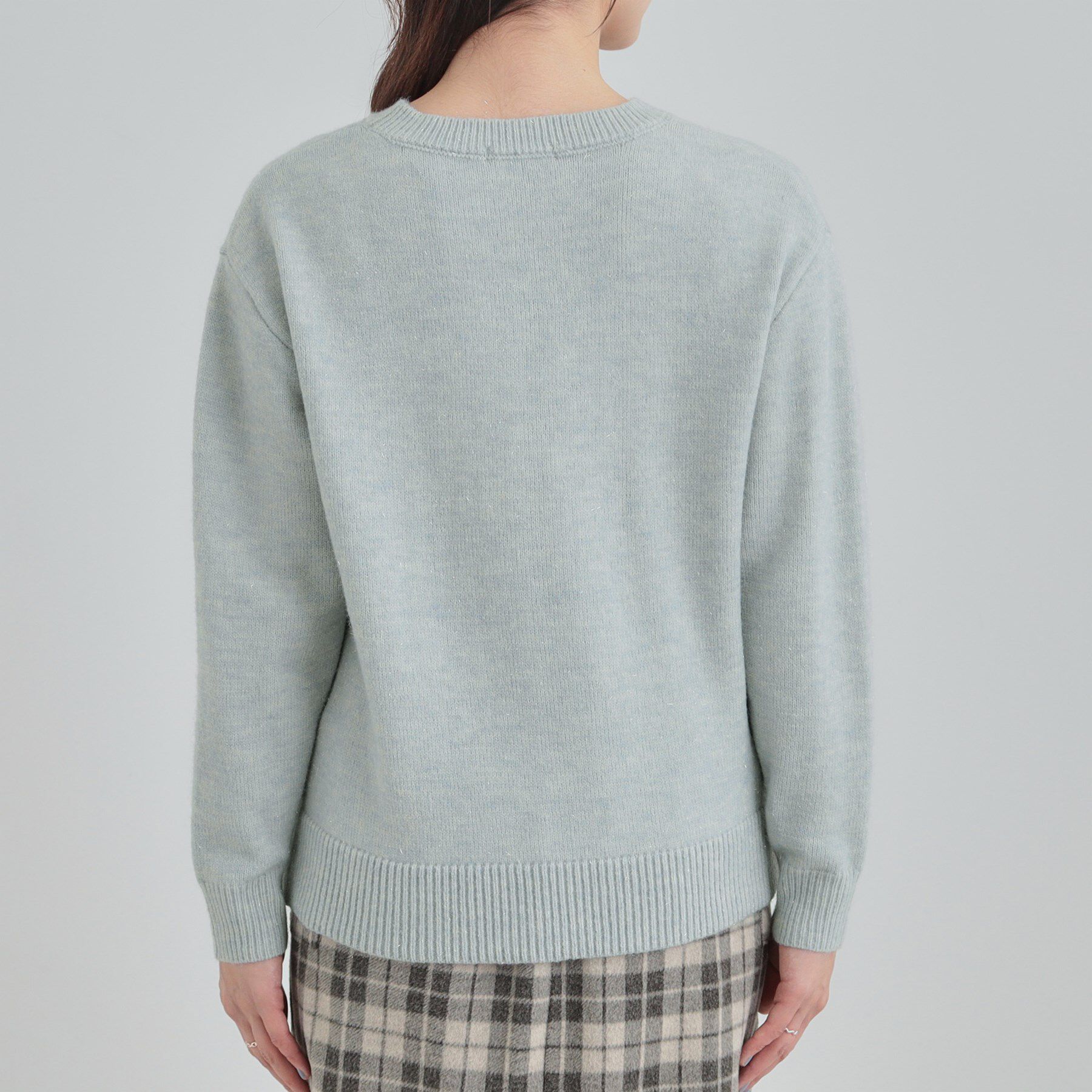 SHOO･LA･RUE「【S-LL/洗濯機可】キラキラ光るラメが上品　クルーネックニット」|ニット・セーター|