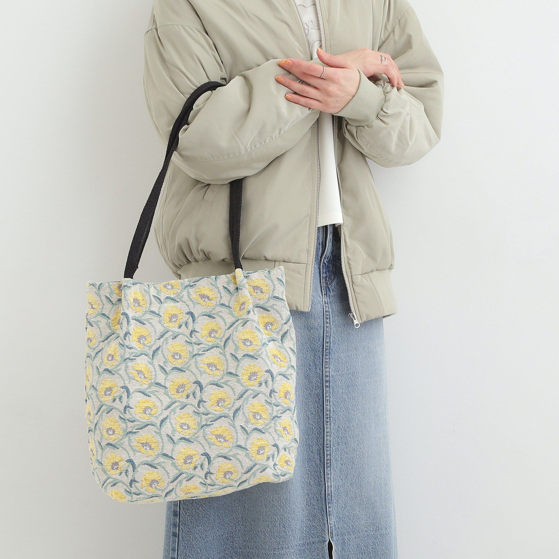 SHOO･LA･RUE「【インド製】ジャカードトートバッグ」|トートバッグ|イエロー(432)