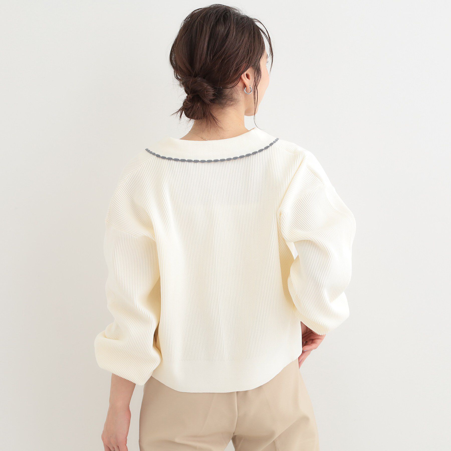 SHOO･LA･RUE「衿付きレース風カーディガン」|カーディガン|