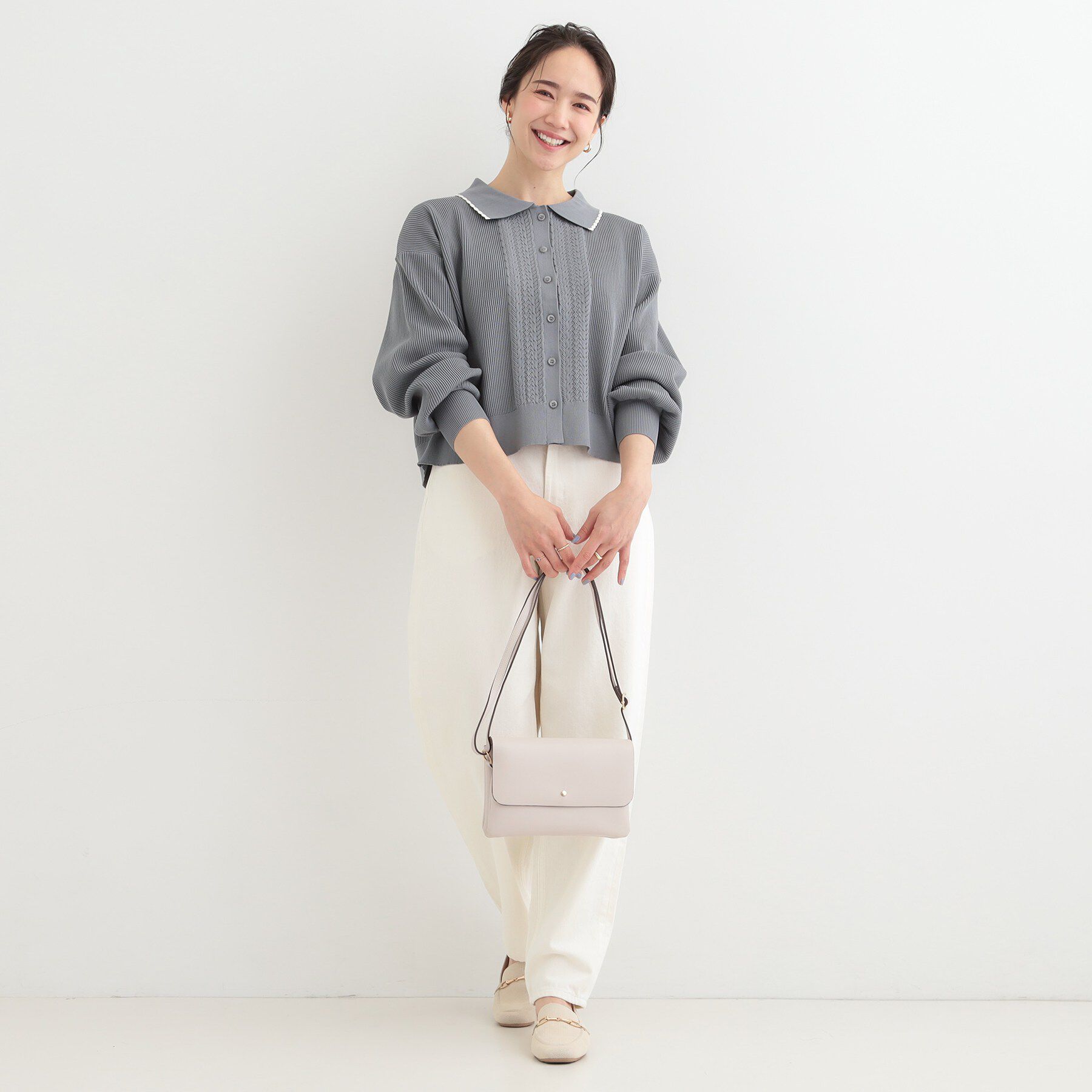 SHOO･LA･RUE「衿付きレース風カーディガン」|カーディガン|