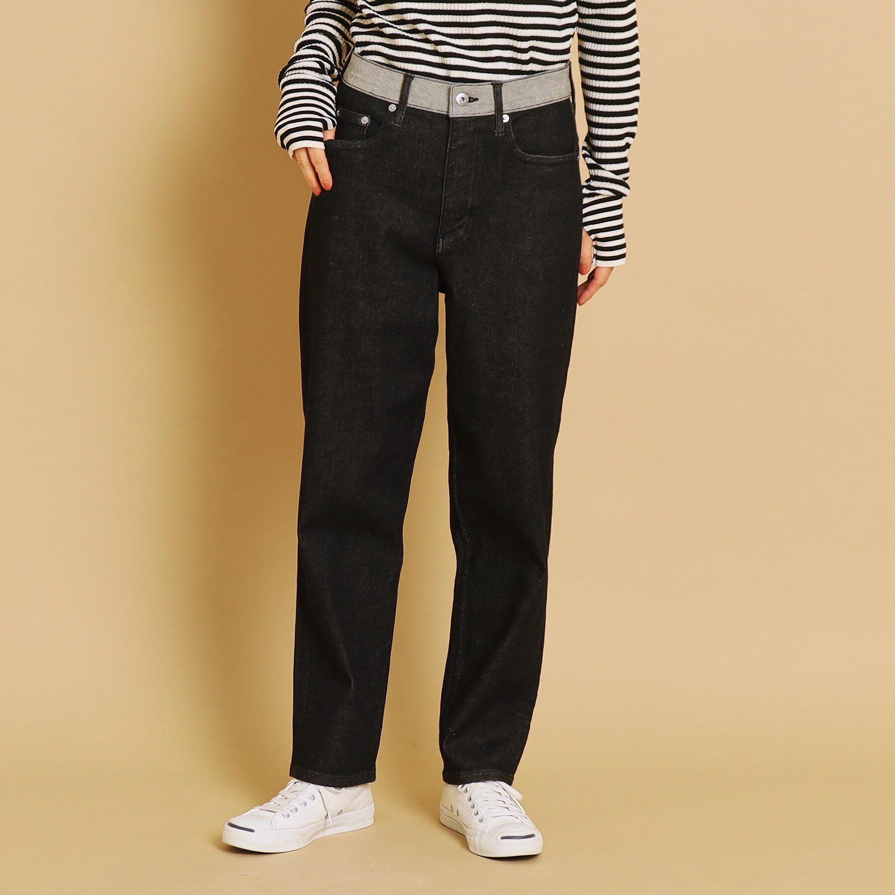 Dessin「【ユニセックス・洗える】テーパードストレッチデニム」|デニム|