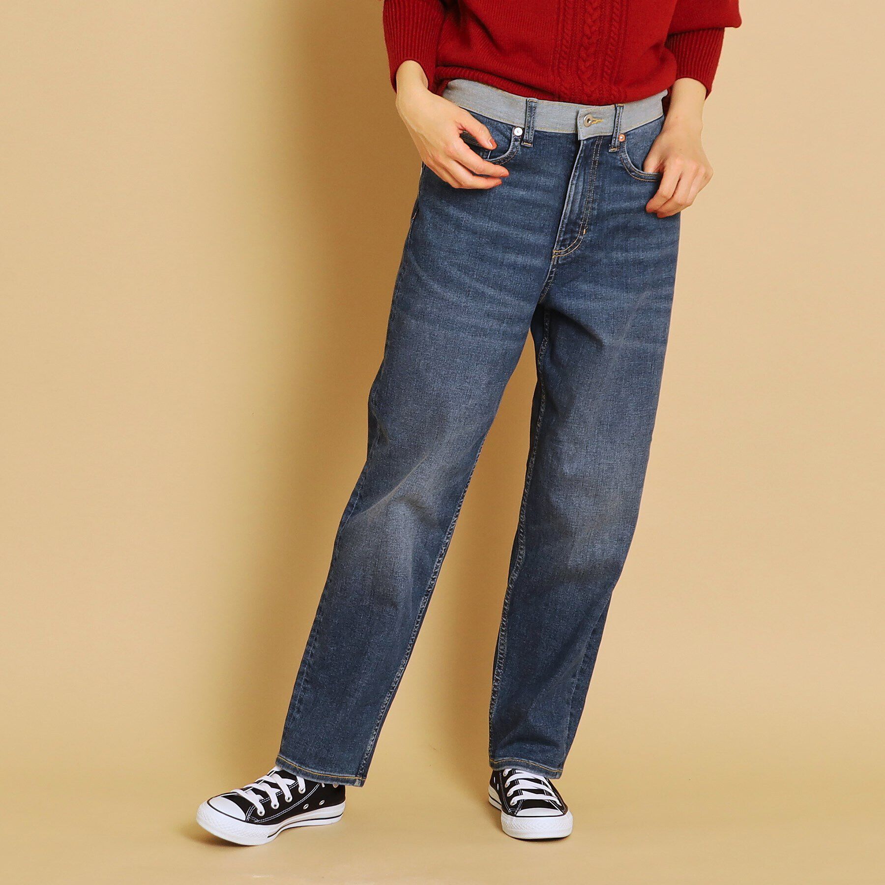 Dessin「【ユニセックス・洗える】テーパードストレッチデニム」|デニム|